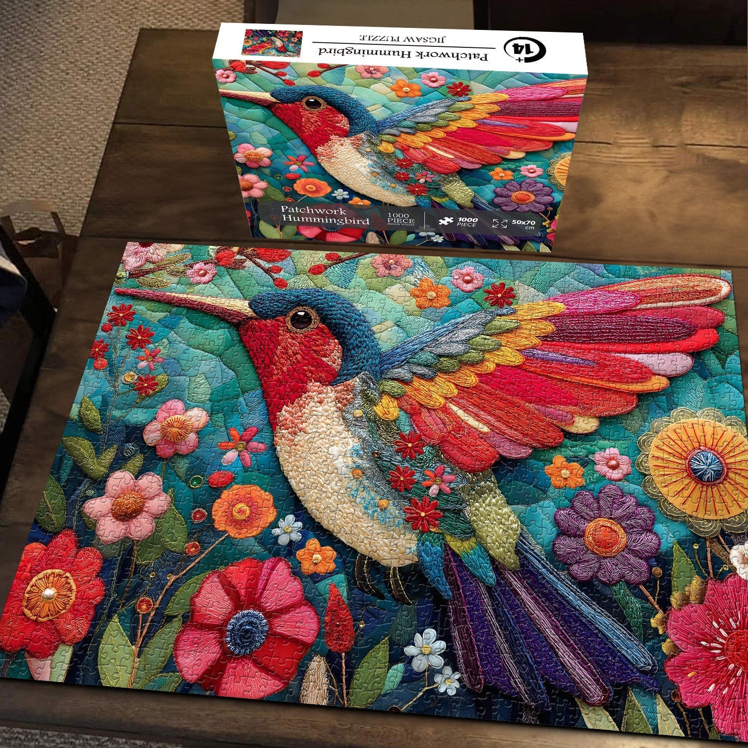 Patchwork Hummingbird Jigsaw Puzzle 1000 piezas