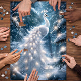Snowlit Peacock Jigsaw Puzzle 1000 Pieces
