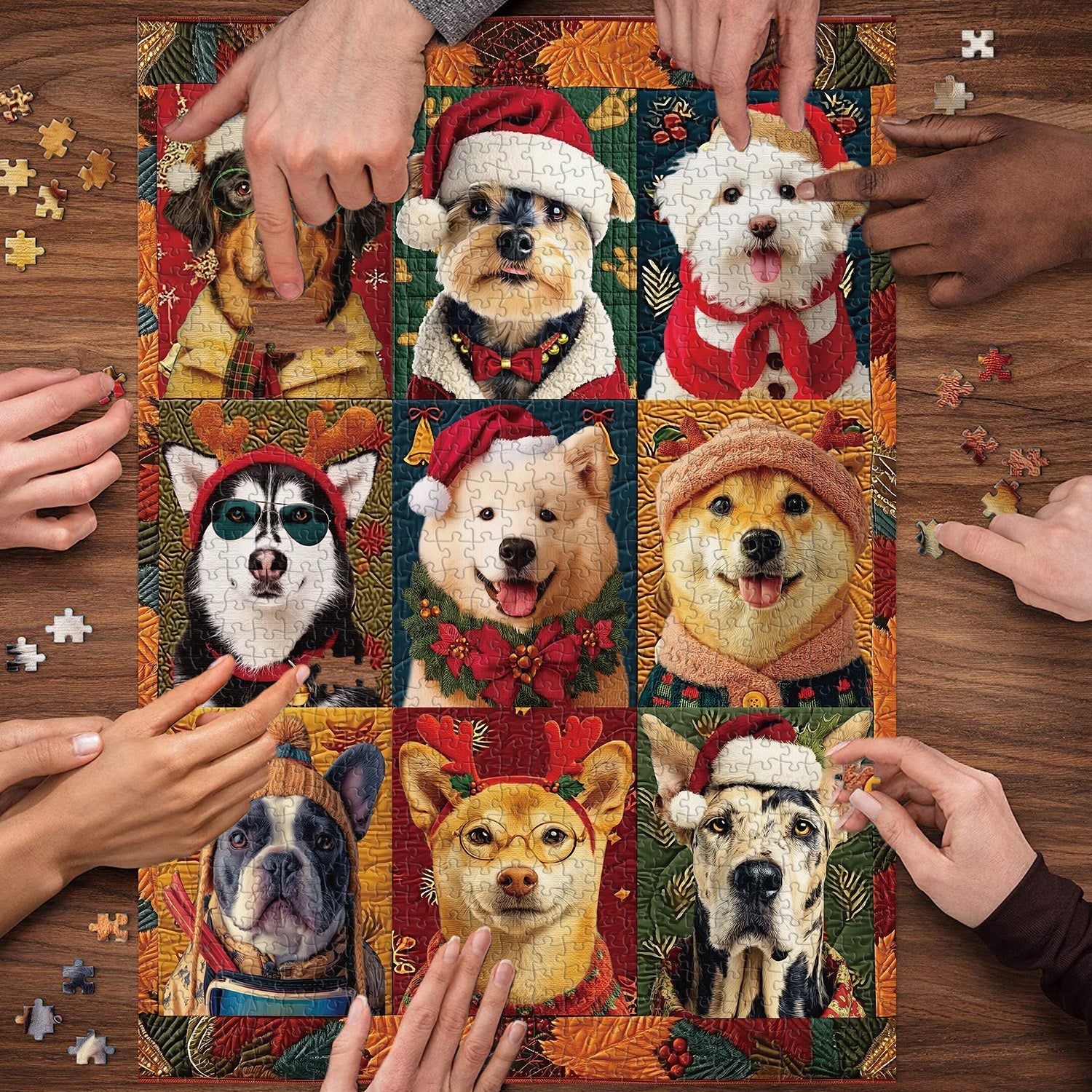 Perros de Navidad rompecabezas rompecabezas 1000 piezas