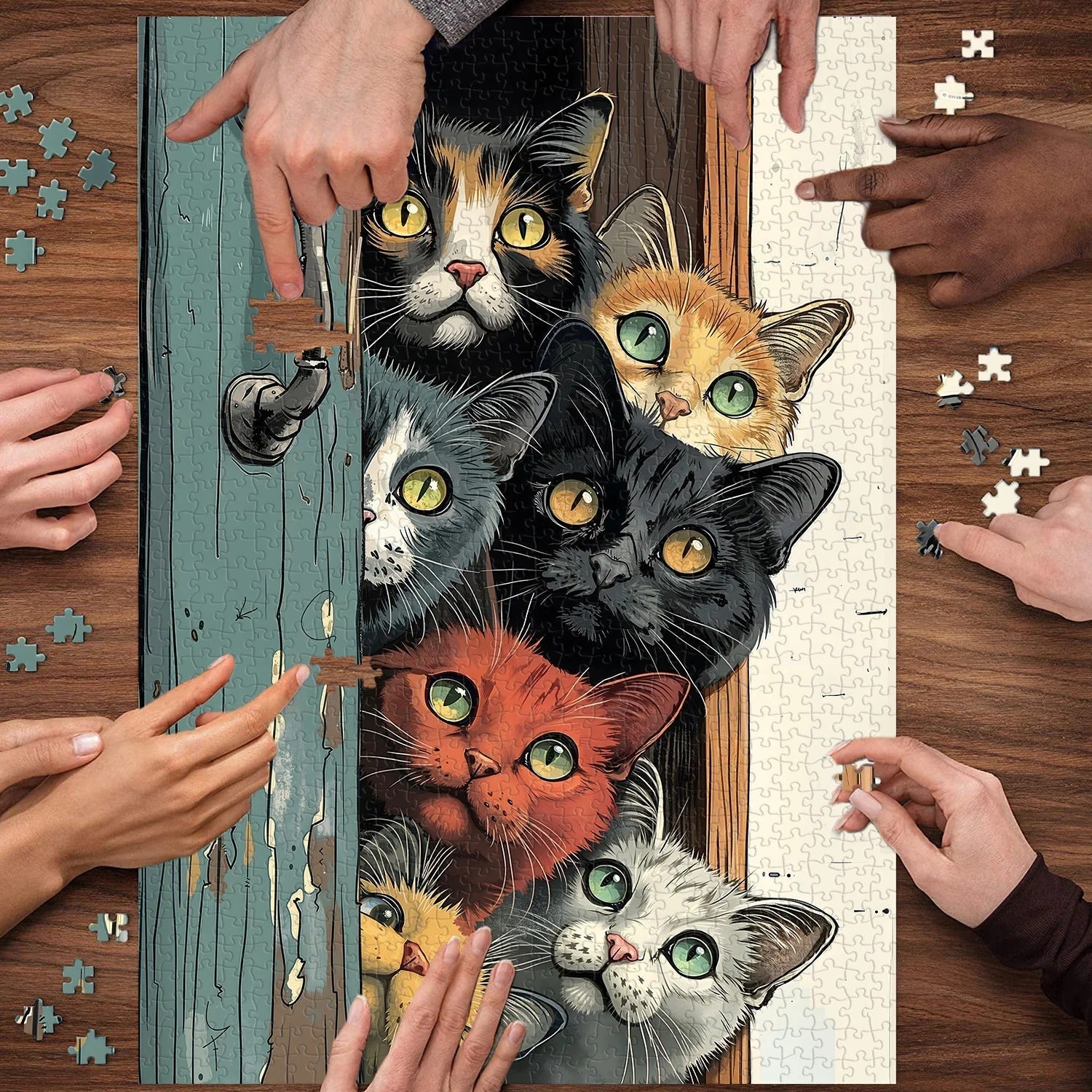 Neugieriger Katzenpuzzle 1000 Stück