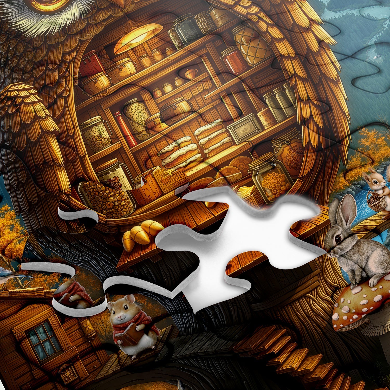 Owl’s Secret Pantry Jigsaw Puzzle 1000 Pieces