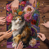 Cat y flores rompecabezas Puzzle 1000 piezas