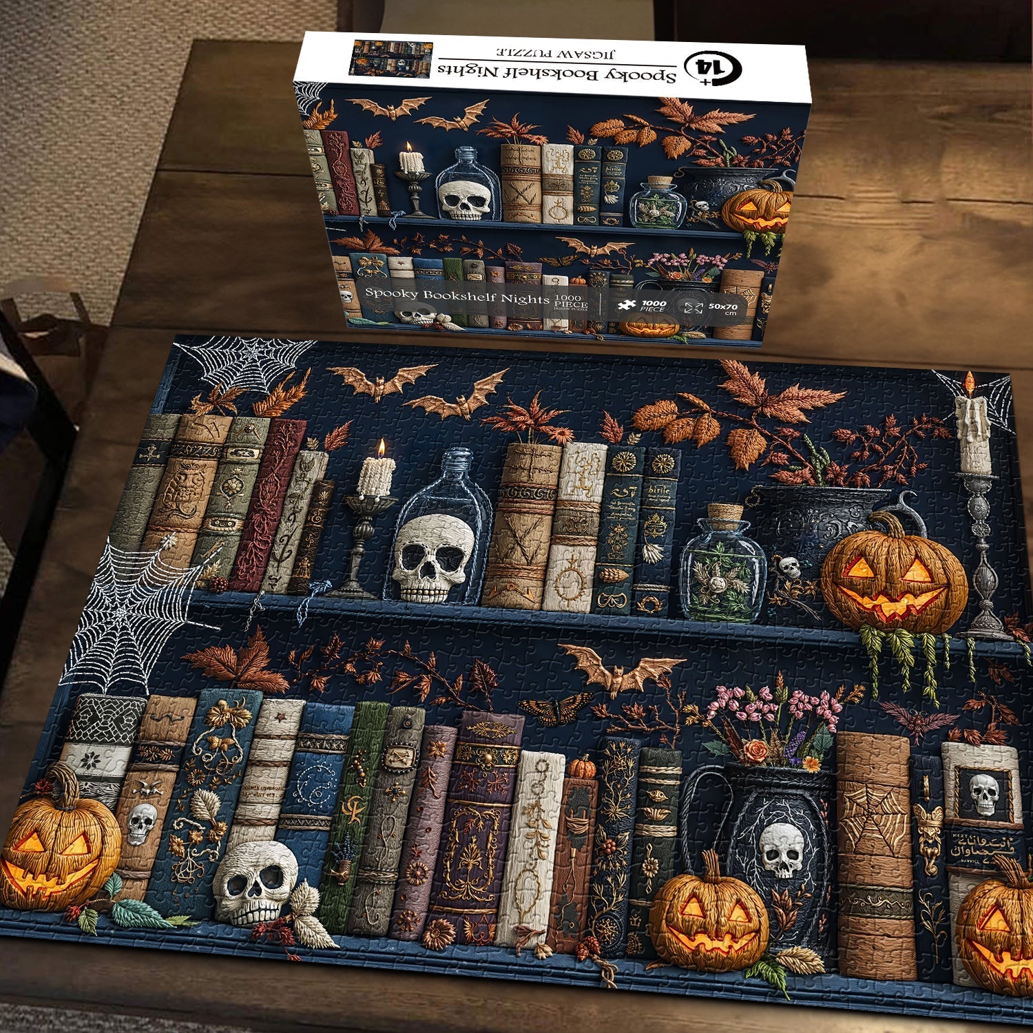 Spooky Bookshelf Nights Rompecabezas 1000 piezas