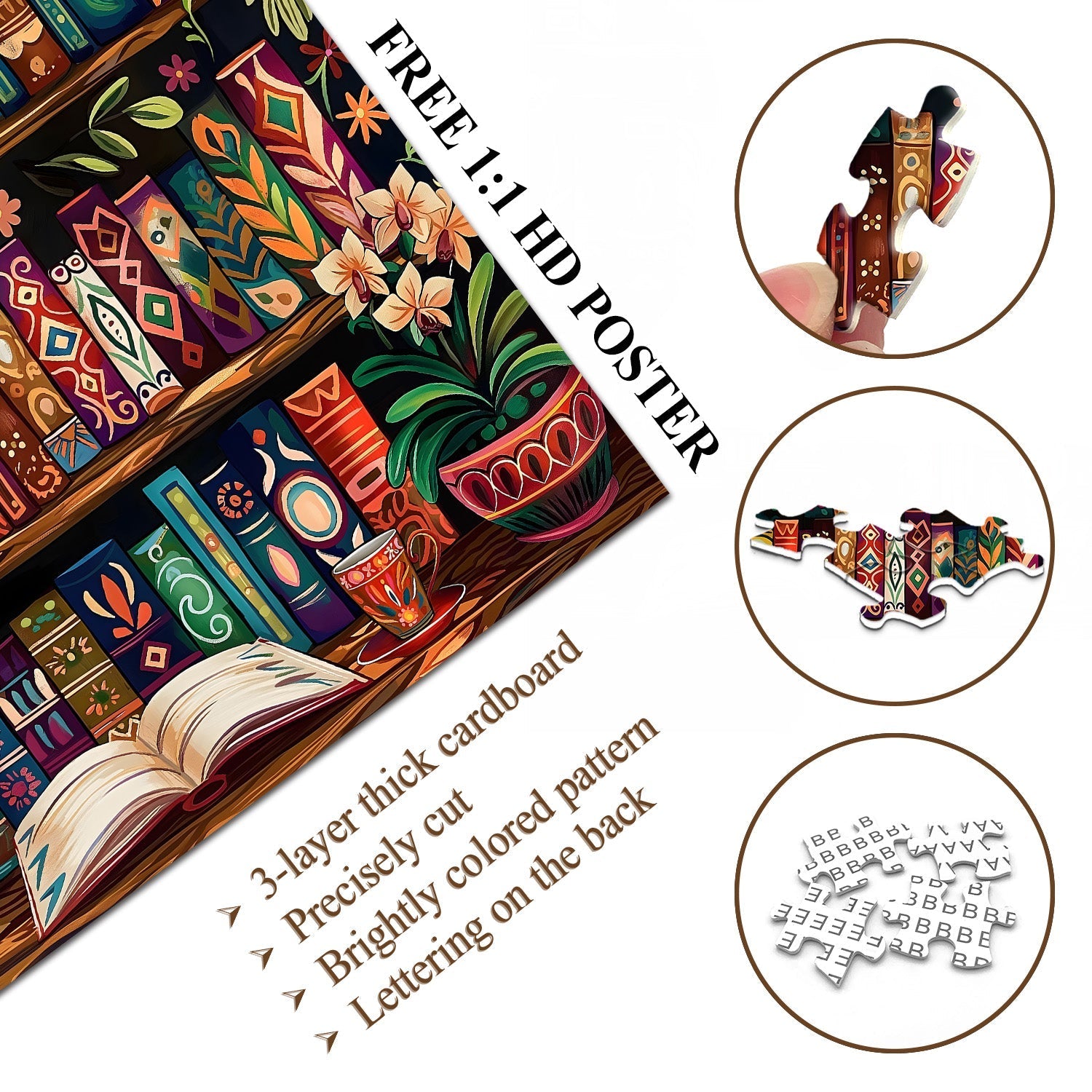 Fantasy color estantería rompecabezas 1000 piezas