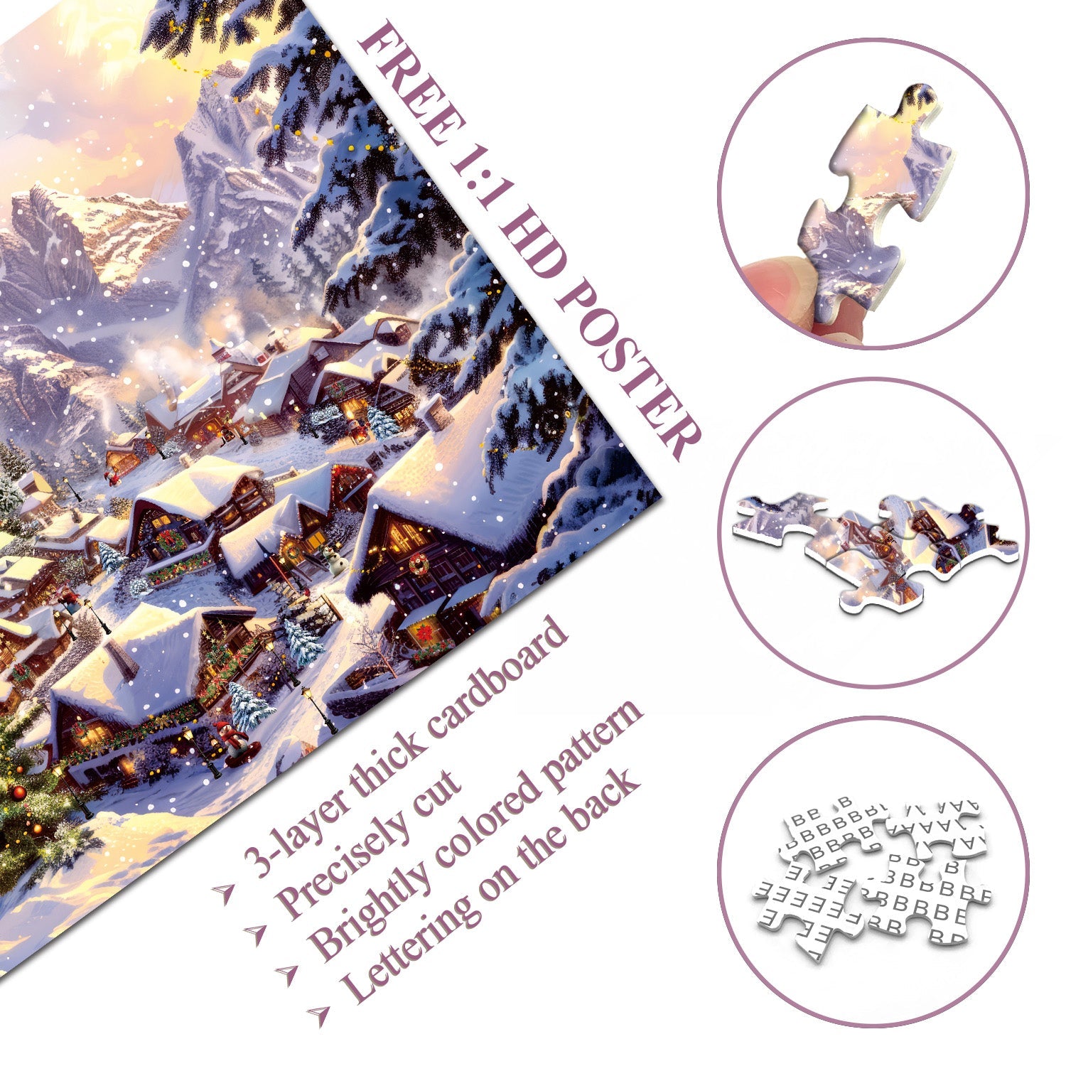 Puzzle a squarciali di yuletide 1000 pezzi