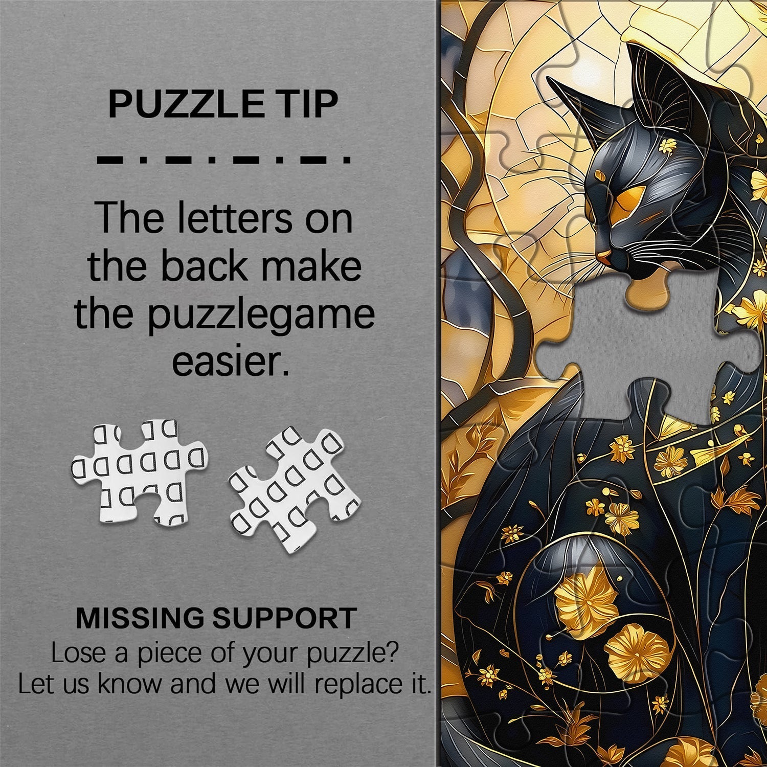 Black Gold Cat Jigsaw Puzzle 1000 Pieces