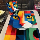 Rompecabezas geométrico de arte de gato, 1000 piezas
