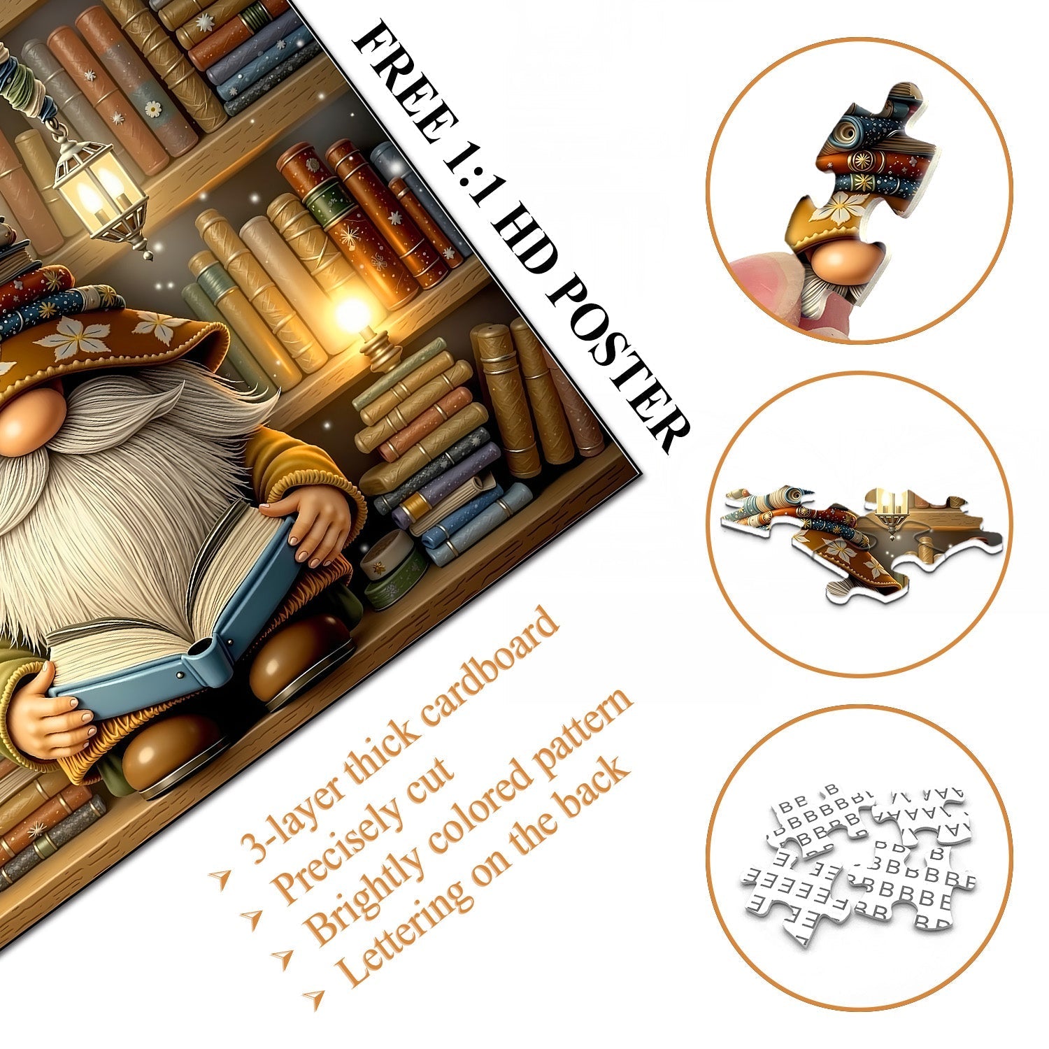 Book Hat Gnome Jigsaw Puzzle 1000 Piezas