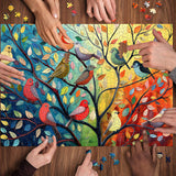 Pun puzzle a fila di gregge in fiore 1000 pezzi