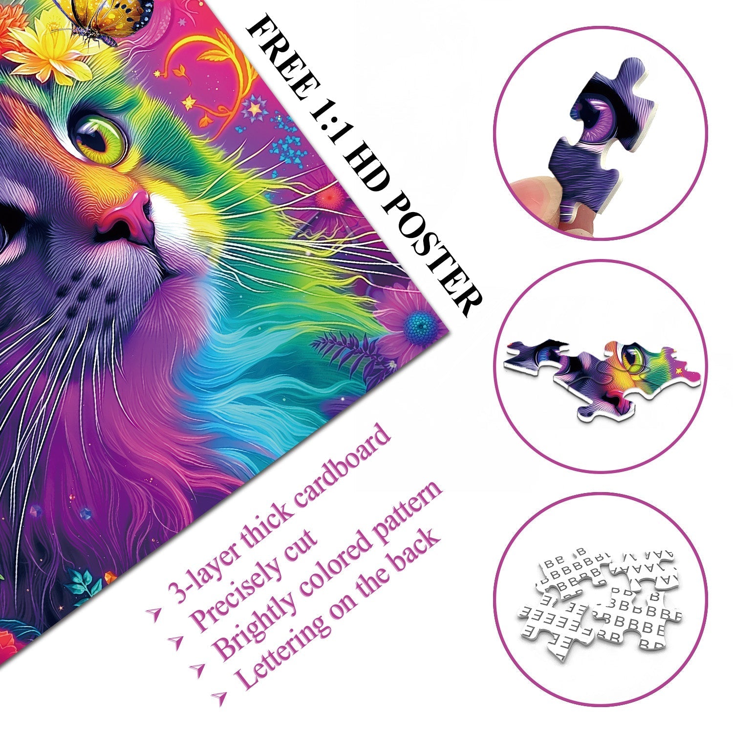 Schillernde Katzenpuzzle 1000 Stück