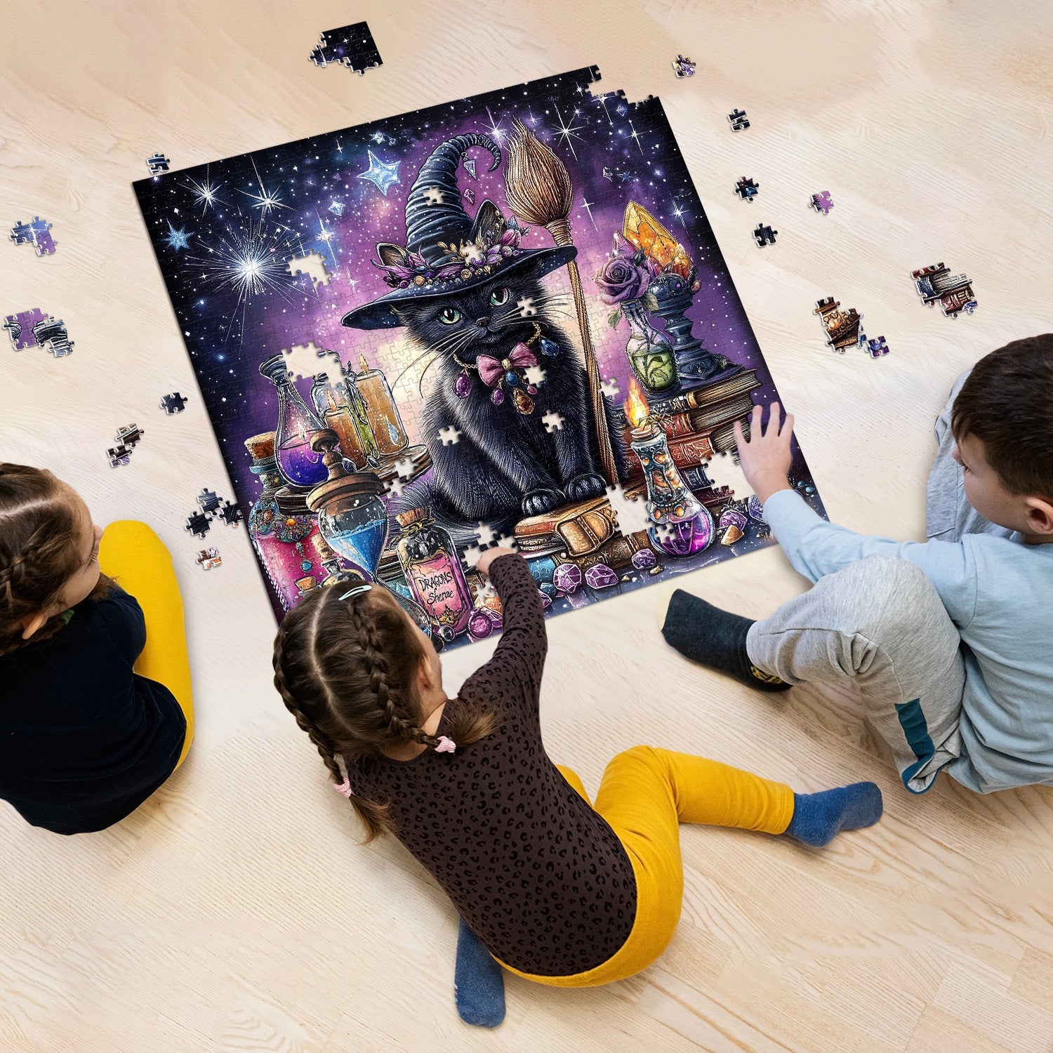 Meow Starry Night Jigsaw Puzzle 1000 Pieces