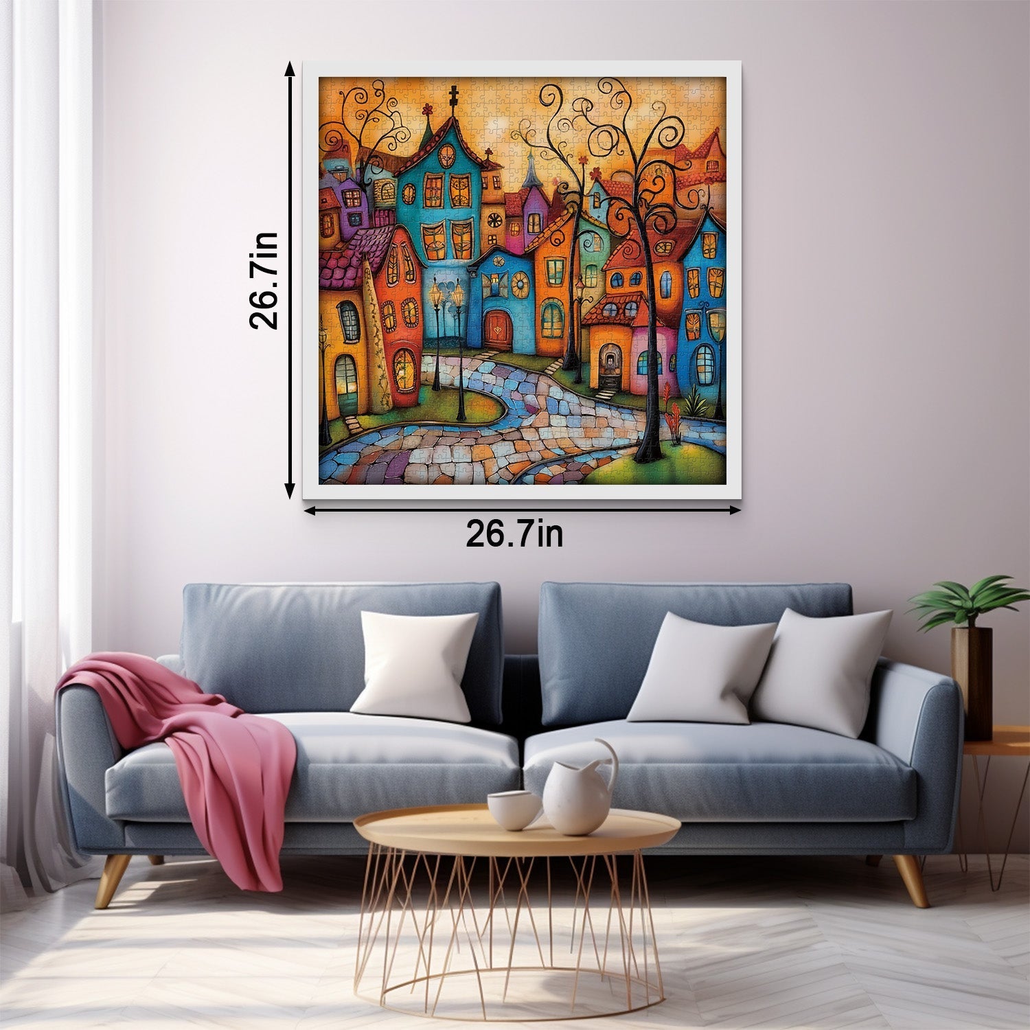 Colorido pueblo rompecabezas 1000 piezas