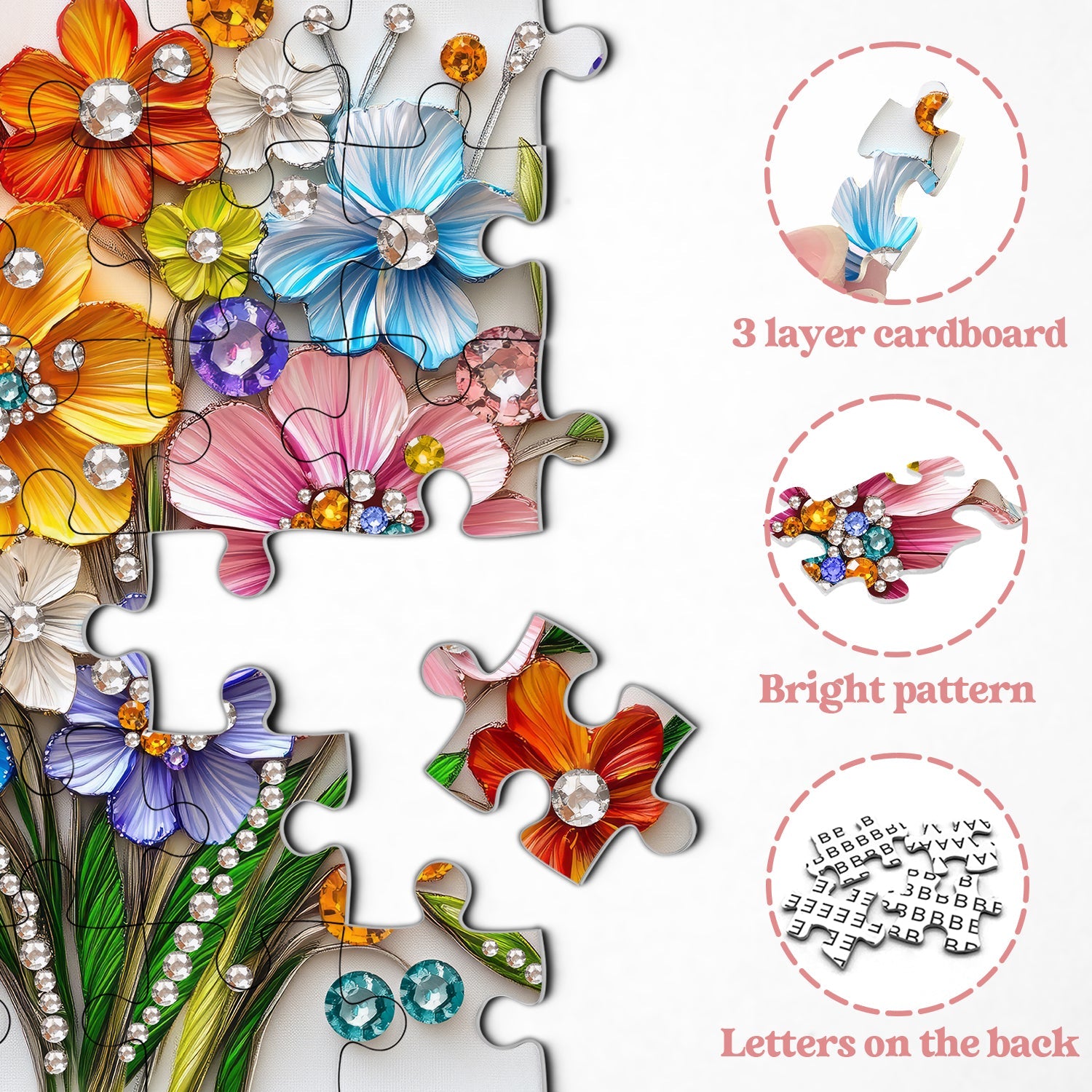Crystal Wildflowers Jigsaw Puzzle 1000 piezas