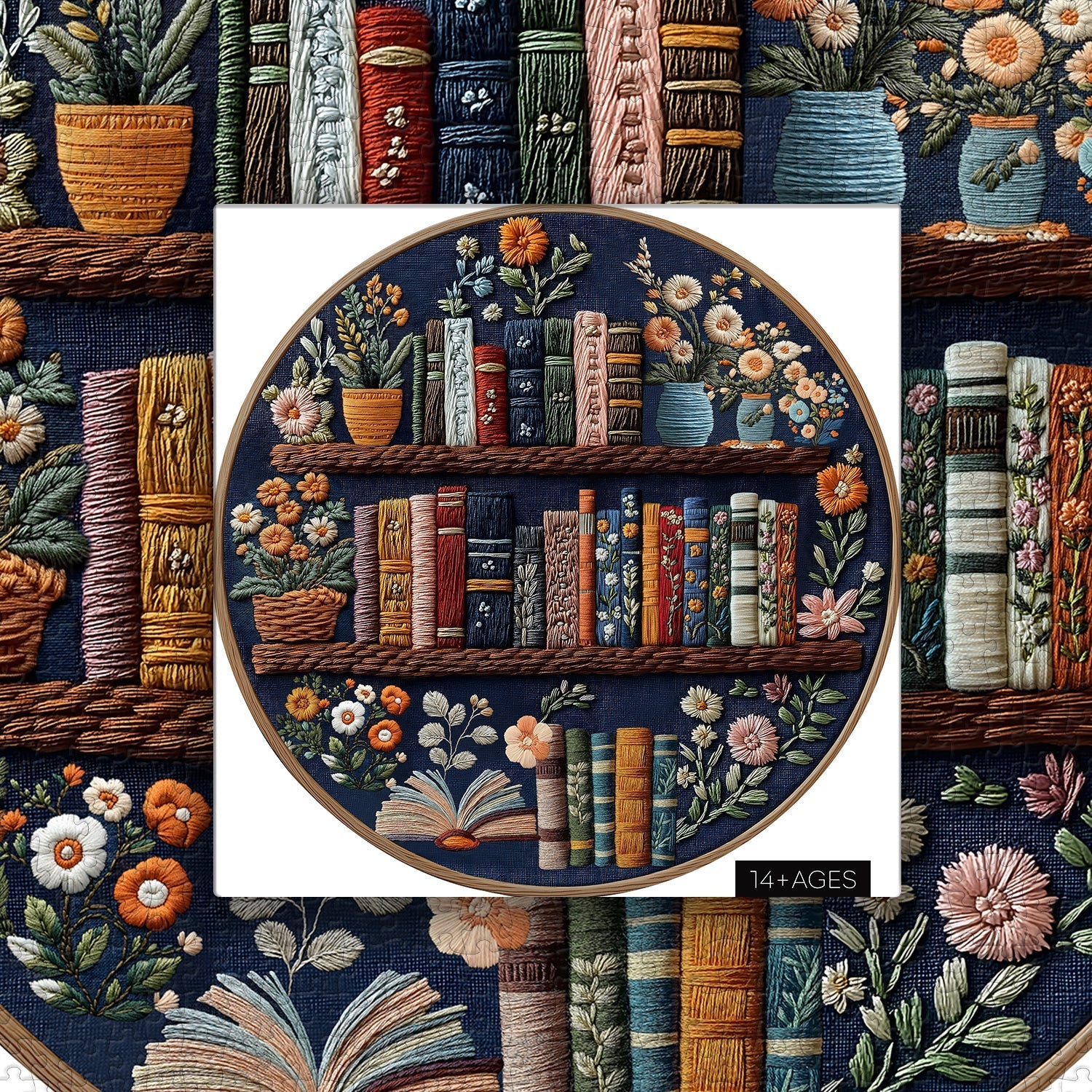 Floral Bookshelf Jigsaw Puzzles 1000 Pieces