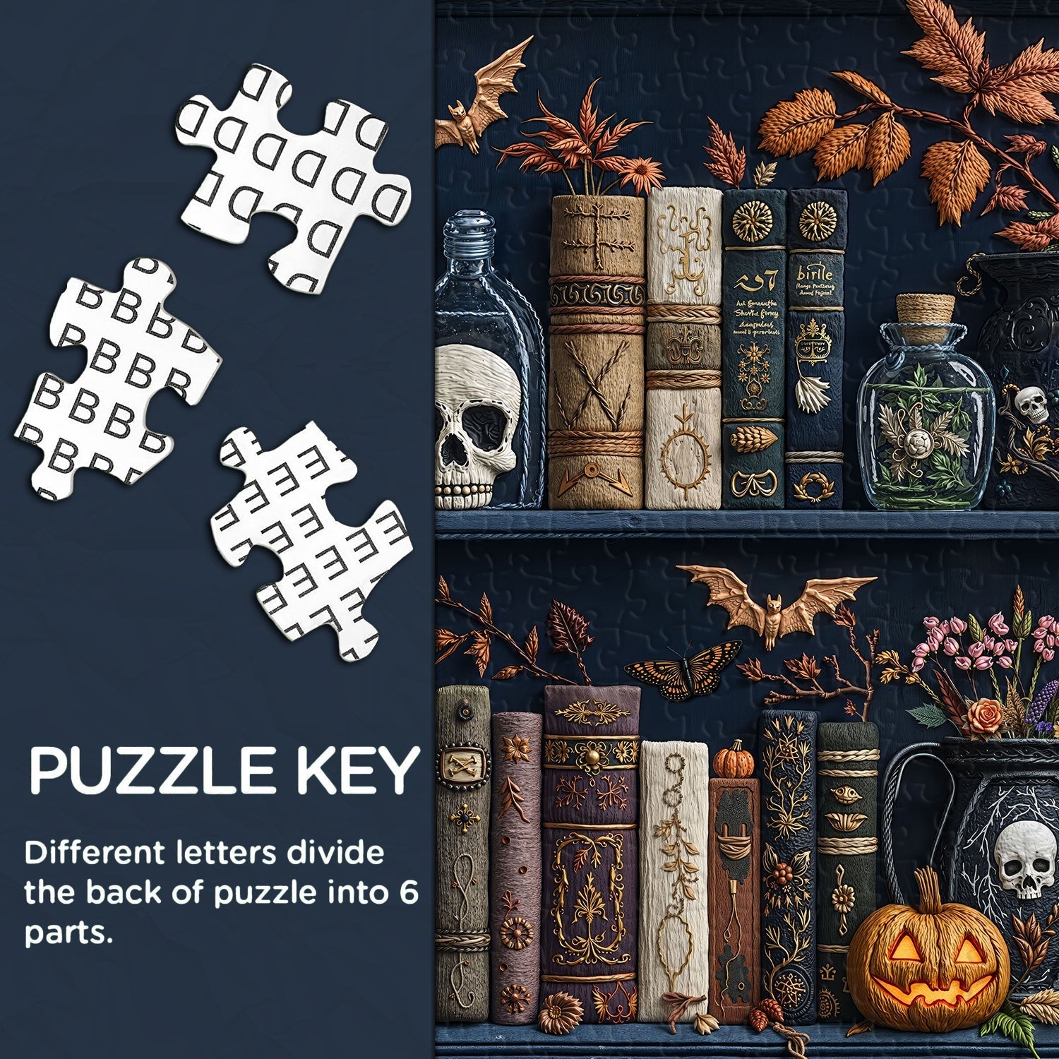 Spooky Bookshelf Nights Rompecabezas 1000 piezas