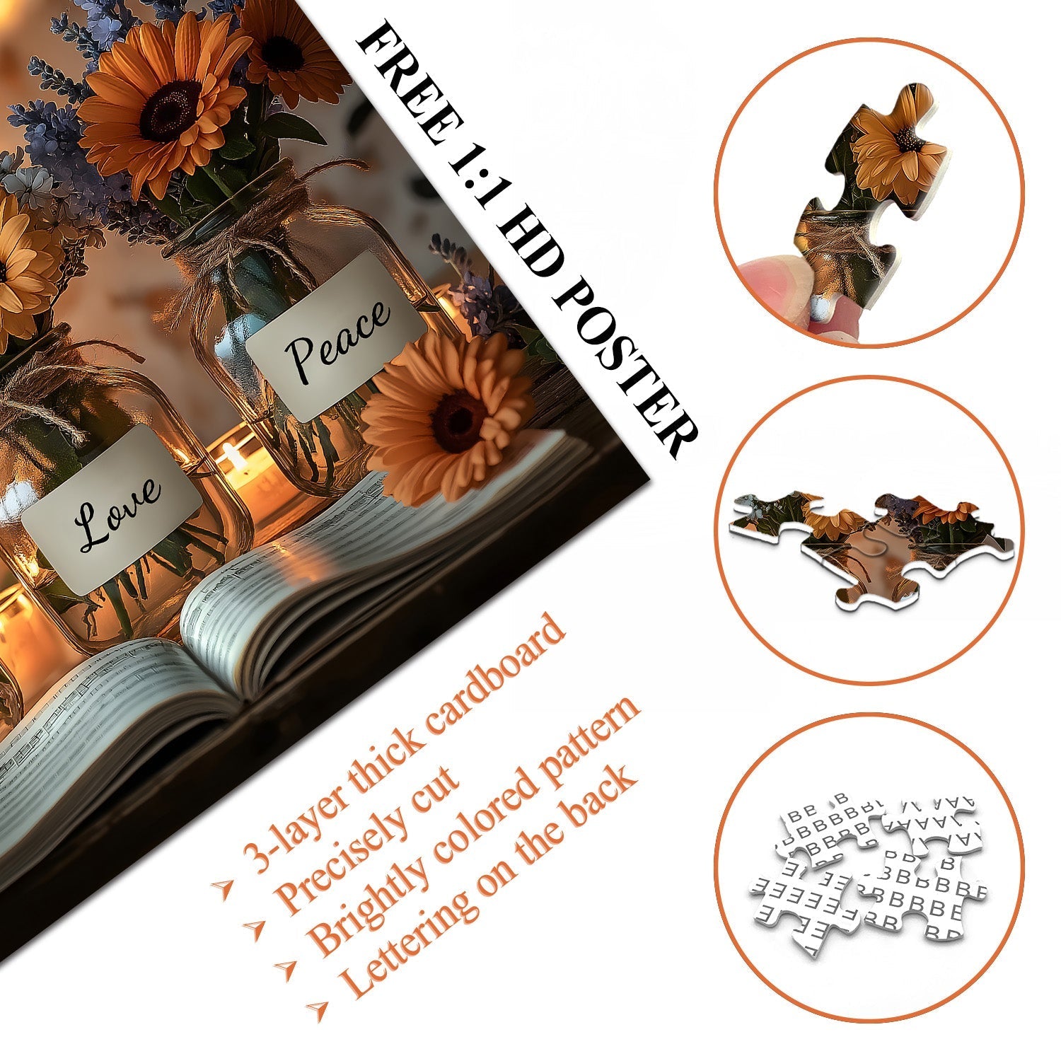 Goscos acogedores Flores Rompecabezas Puzzle 1000 Piezas