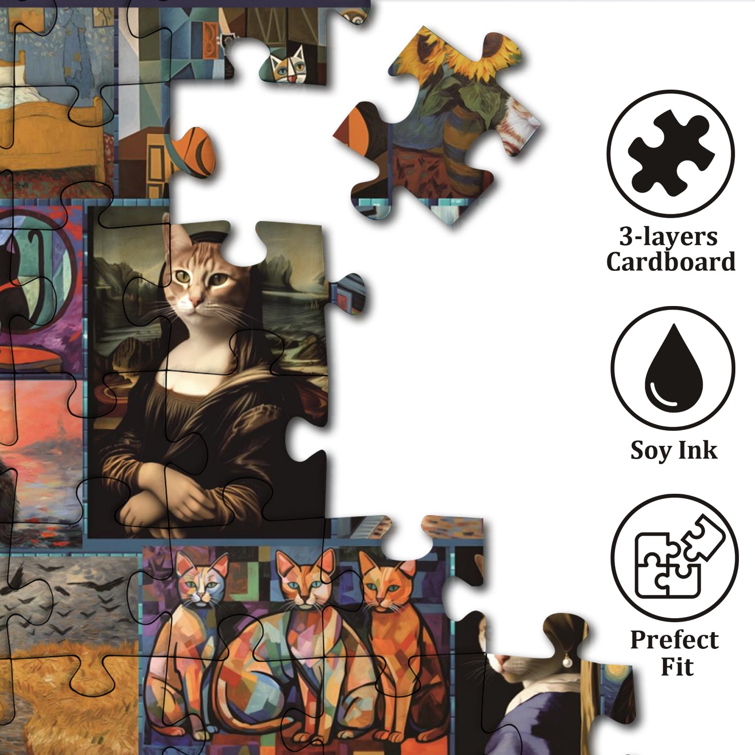 Meows artísticos rompecabezas Puzzle 1000 piezas