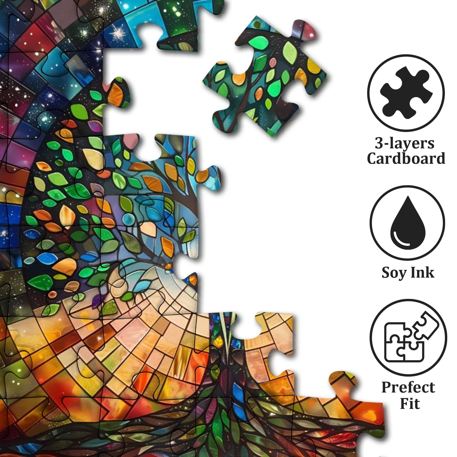 Glasia de vidrieras Jigsaw de follaje Eernal Puzzle 1000 Piezas