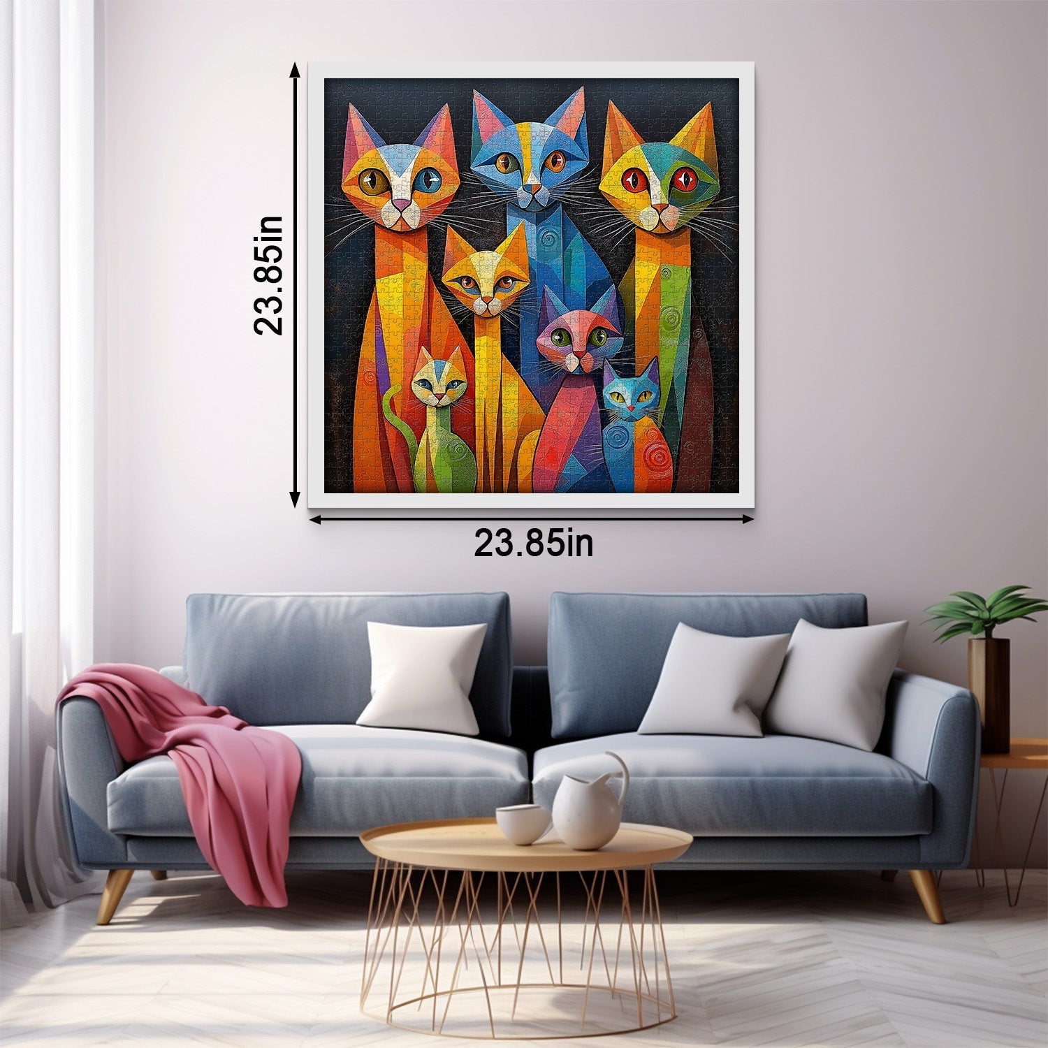 Geometric Art Cat Jigsaw Puzzle 1000 Piece