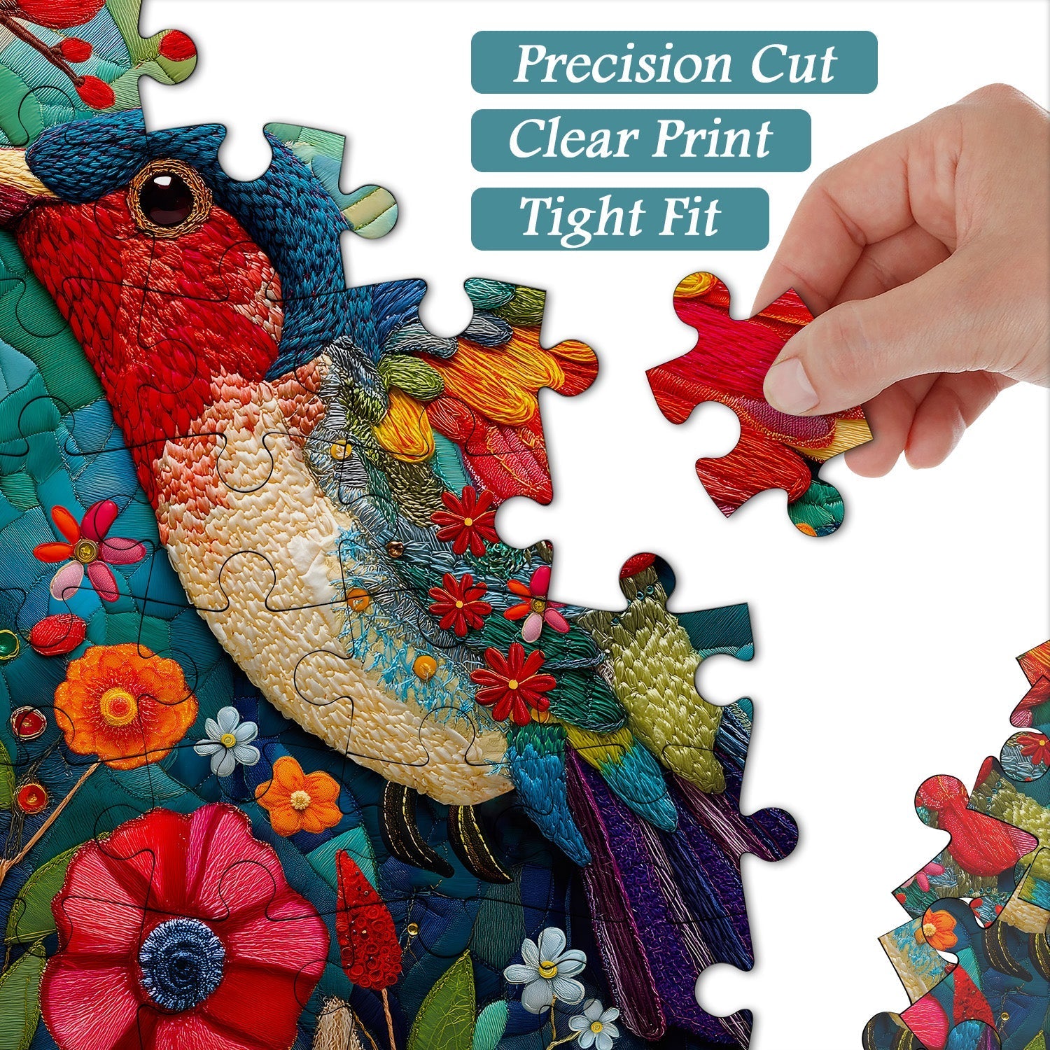 Patchwork Hummingbird Jigsaw Puzzle 1000 piezas