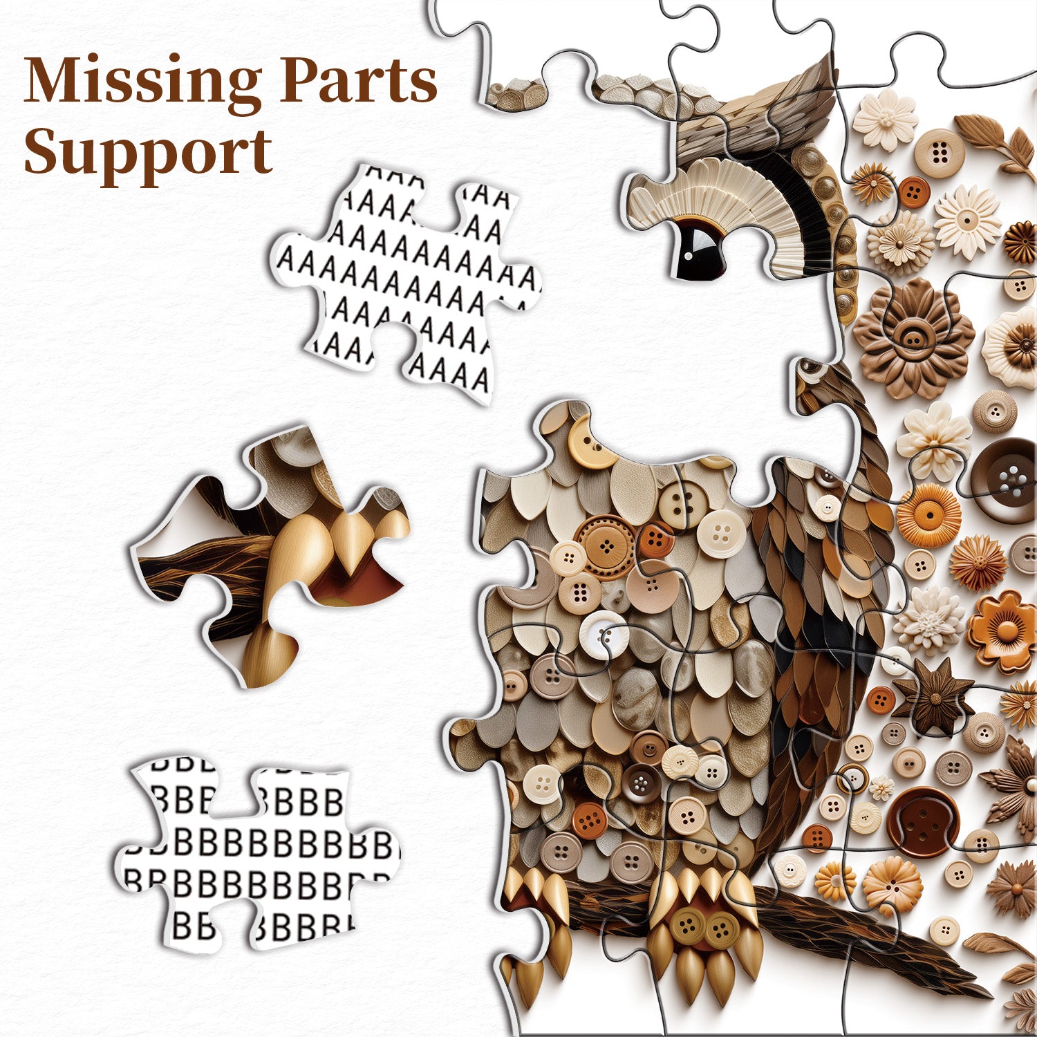 Botón Owl Jigsaw Puzzle 1000 piezas