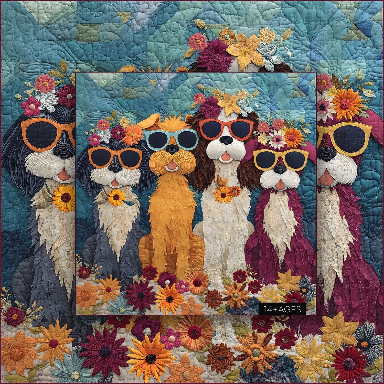 Perros felices rompecabezas rompecabezas 1000 piezas