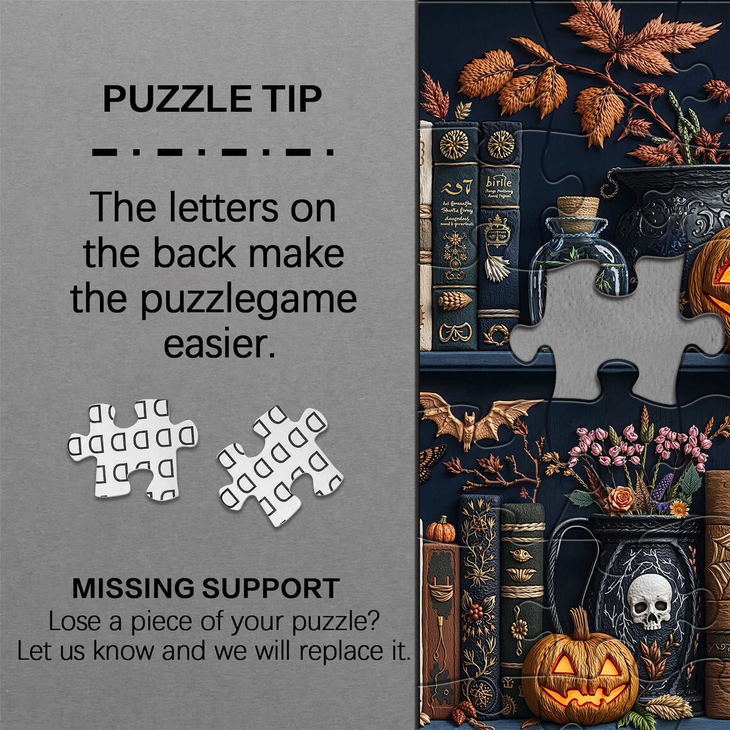 Spooky Bookshelf Nights Rompecabezas 1000 piezas