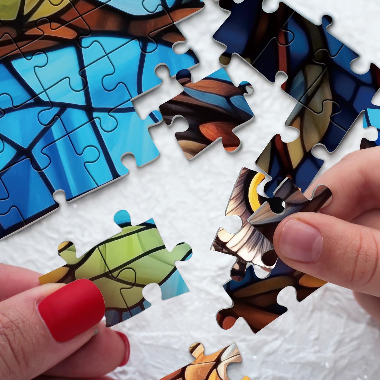 Owl de vidrieras Rompecabezas 1000 piezas