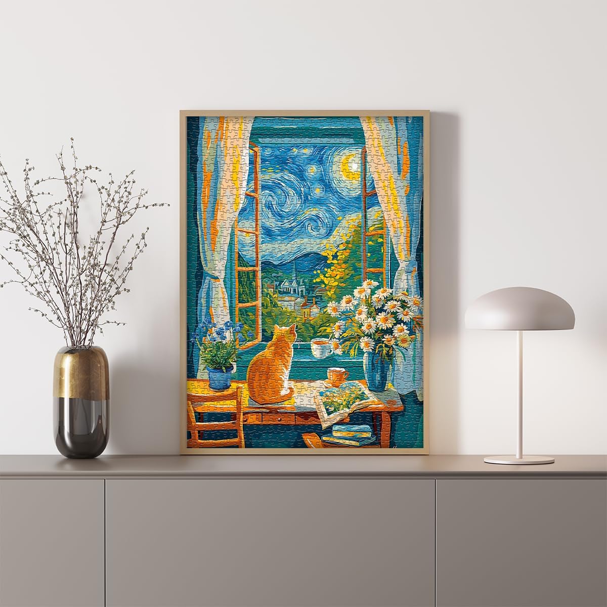 Starry Night Cat Jigsaw Puzzle 1000 pièces