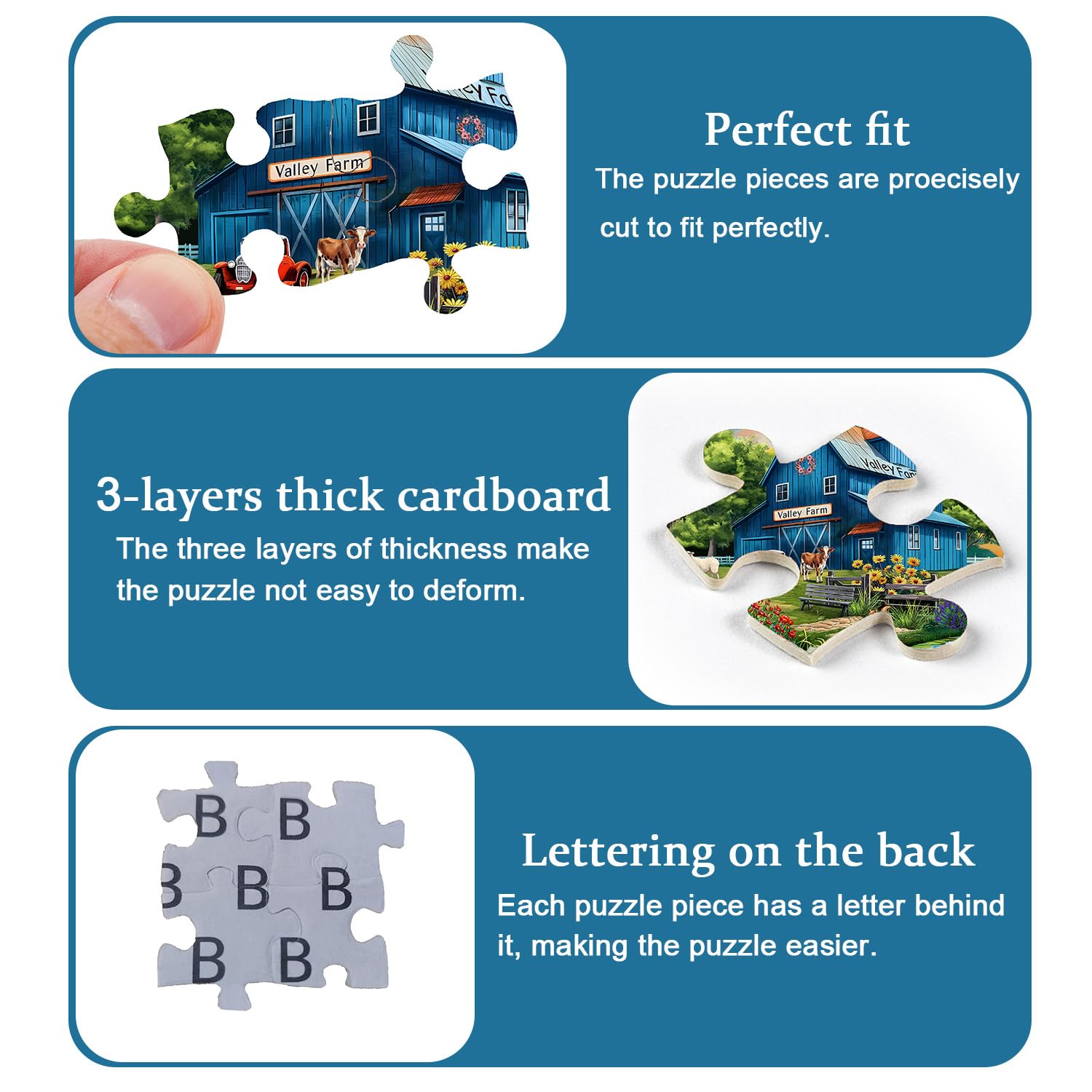 Pielzle de rompecabezas de granero de campo 1000 piezas