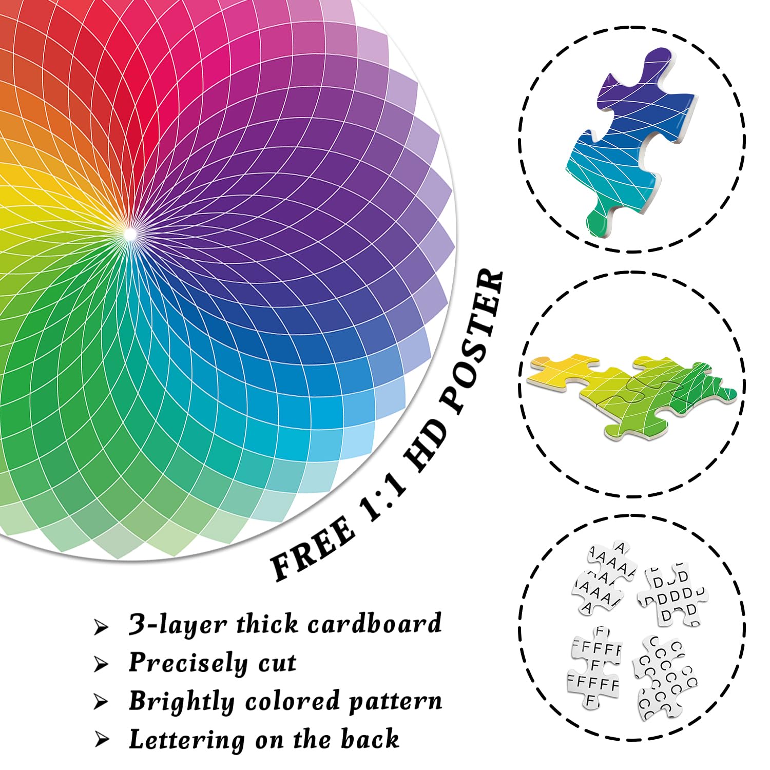 Gradient de couleur ronde impossible puzzle de puzzle 1000 pièces