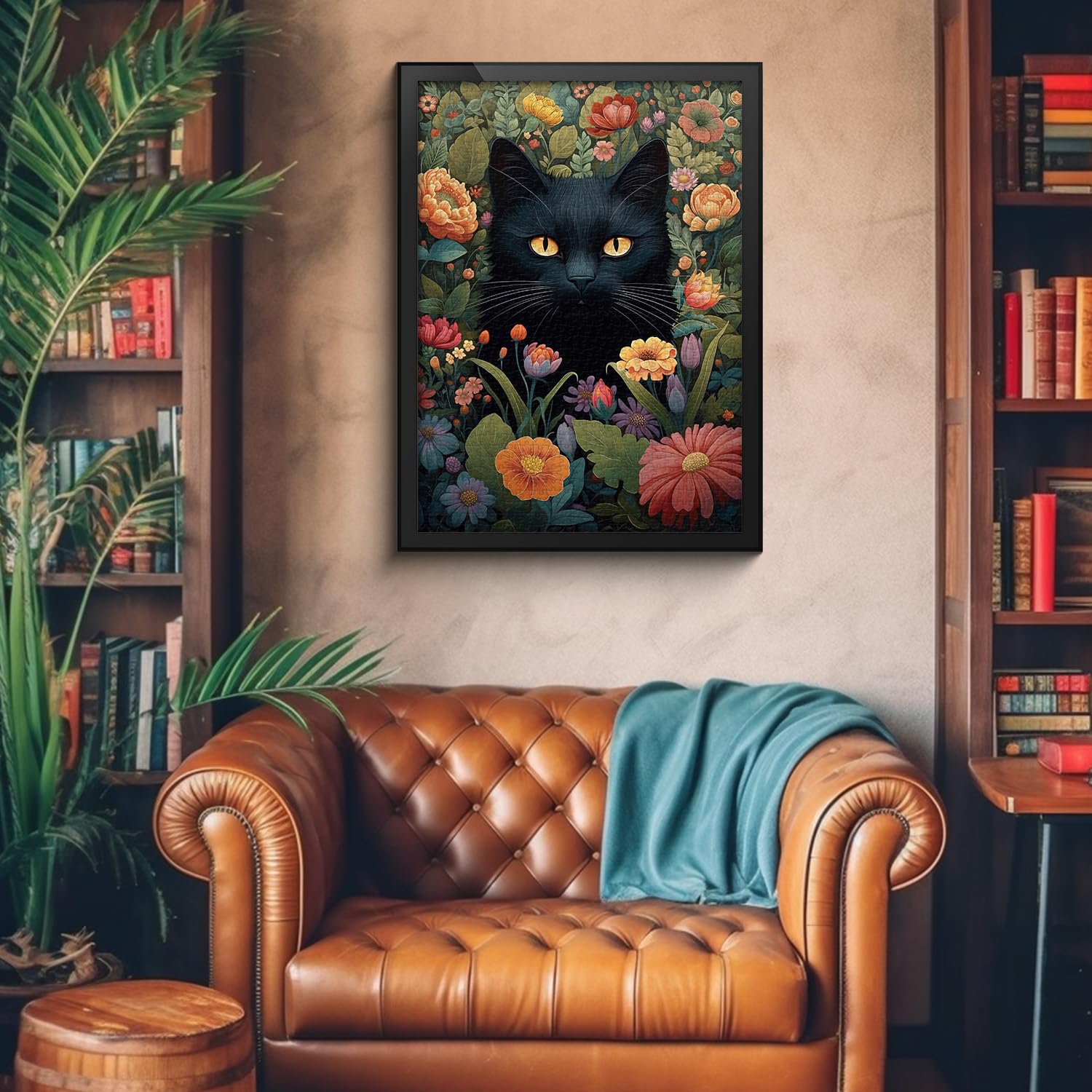 Rompecabezas de gato y flor 1000 piezas