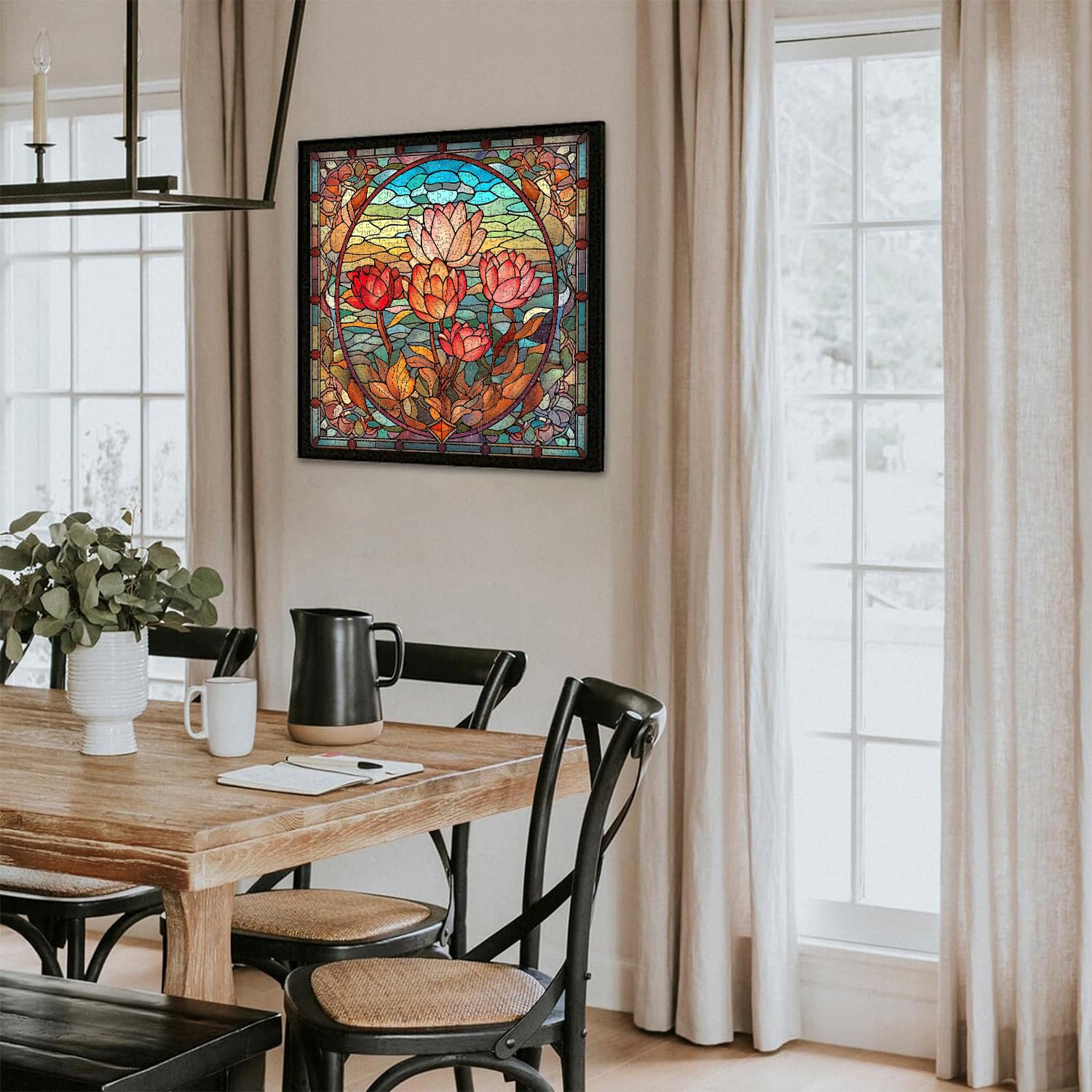 Flor de vidrio de vidrio Rompecabezas 1000 piezas