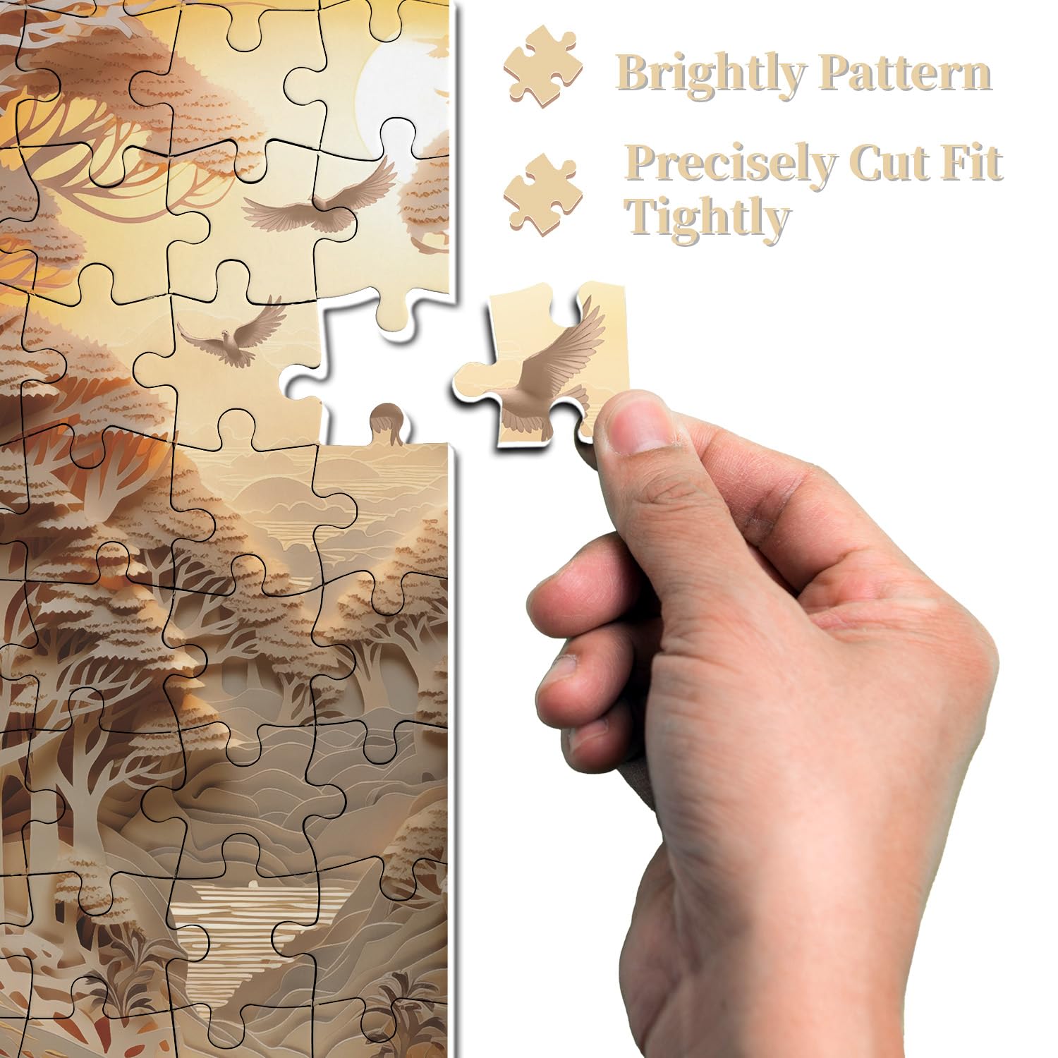 Rompecabezas del atardecer del bosque 3D 1000 piezas