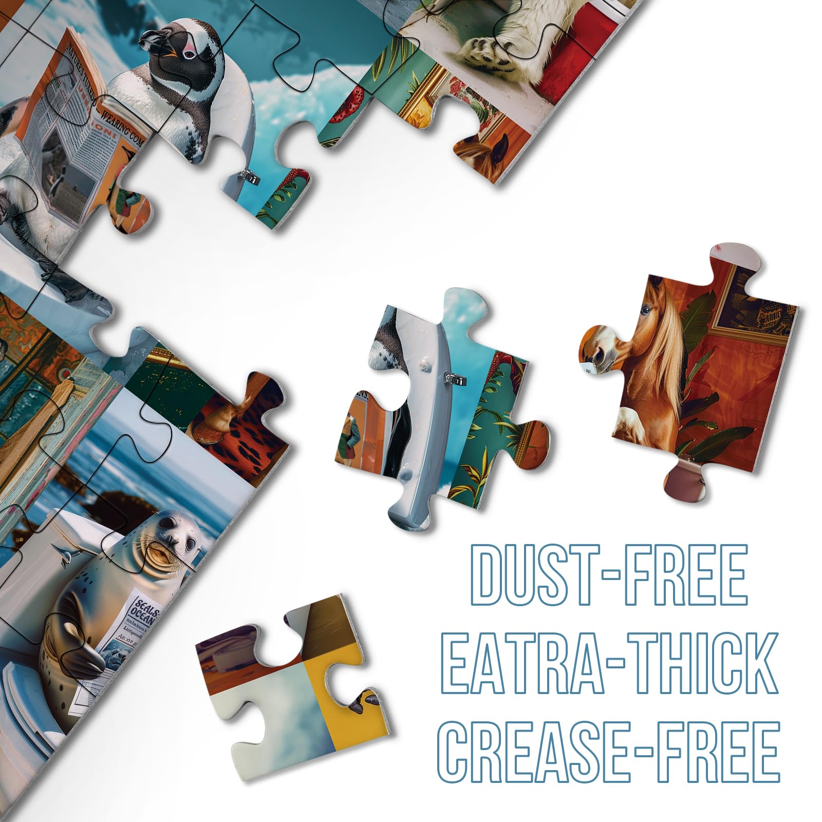 Animaux sur les toilettes puzzle 1000 pièces