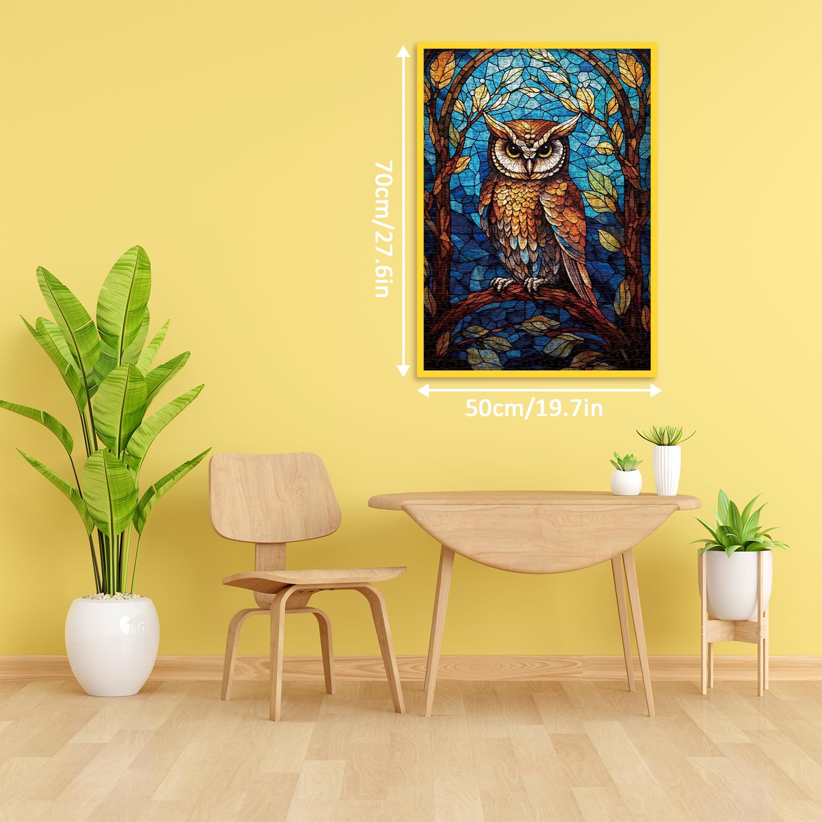 Owl de vidrieras Rompecabezas 1000 piezas