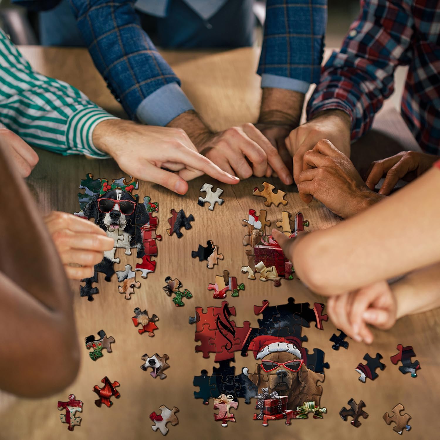 Rompecabezas de cachorros de Navidad 1000 piezas