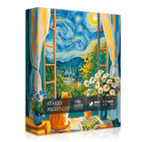 Starry Night Cat Jigsaw Puzzle 1000 pièces