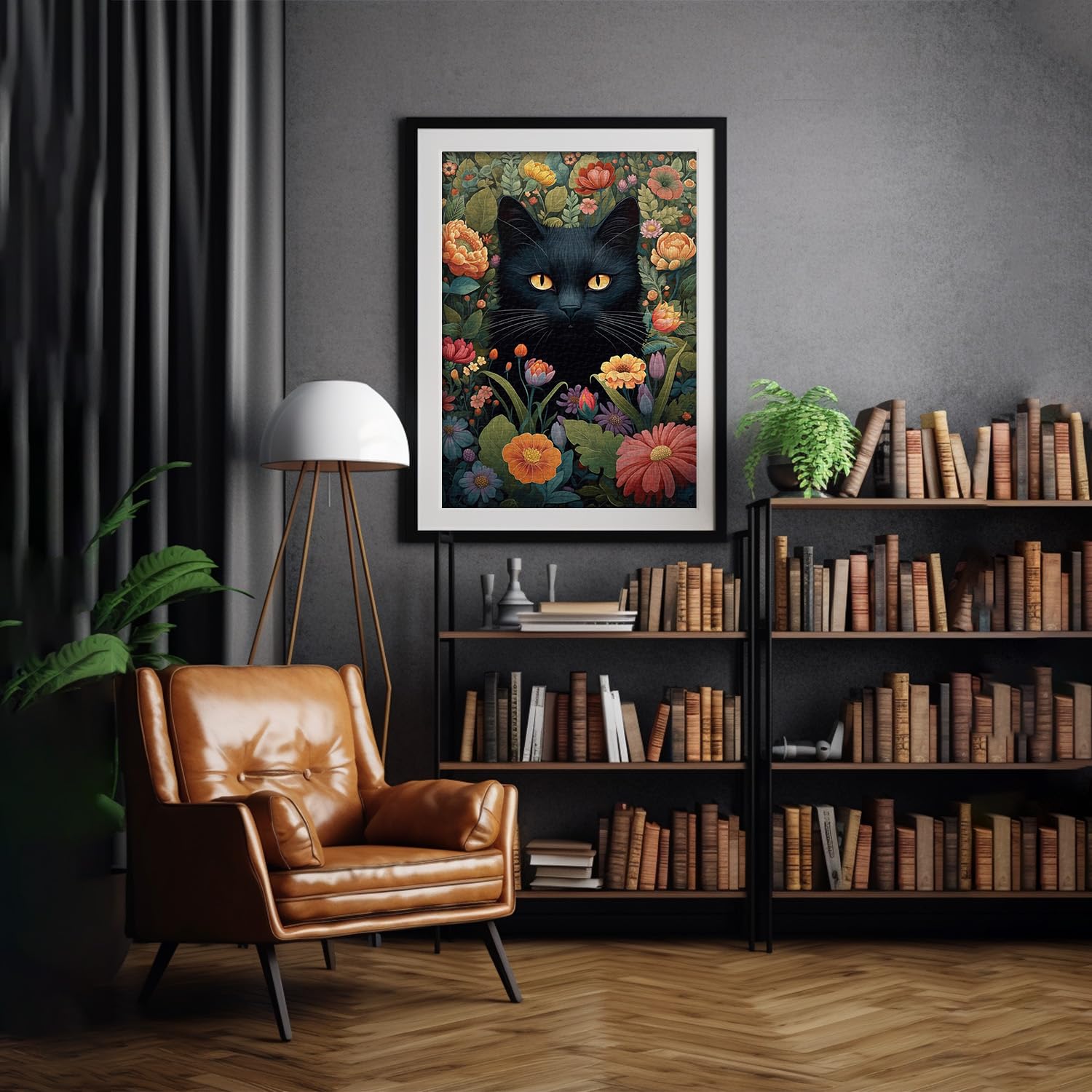 Rompecabezas de gato y flor 1000 piezas