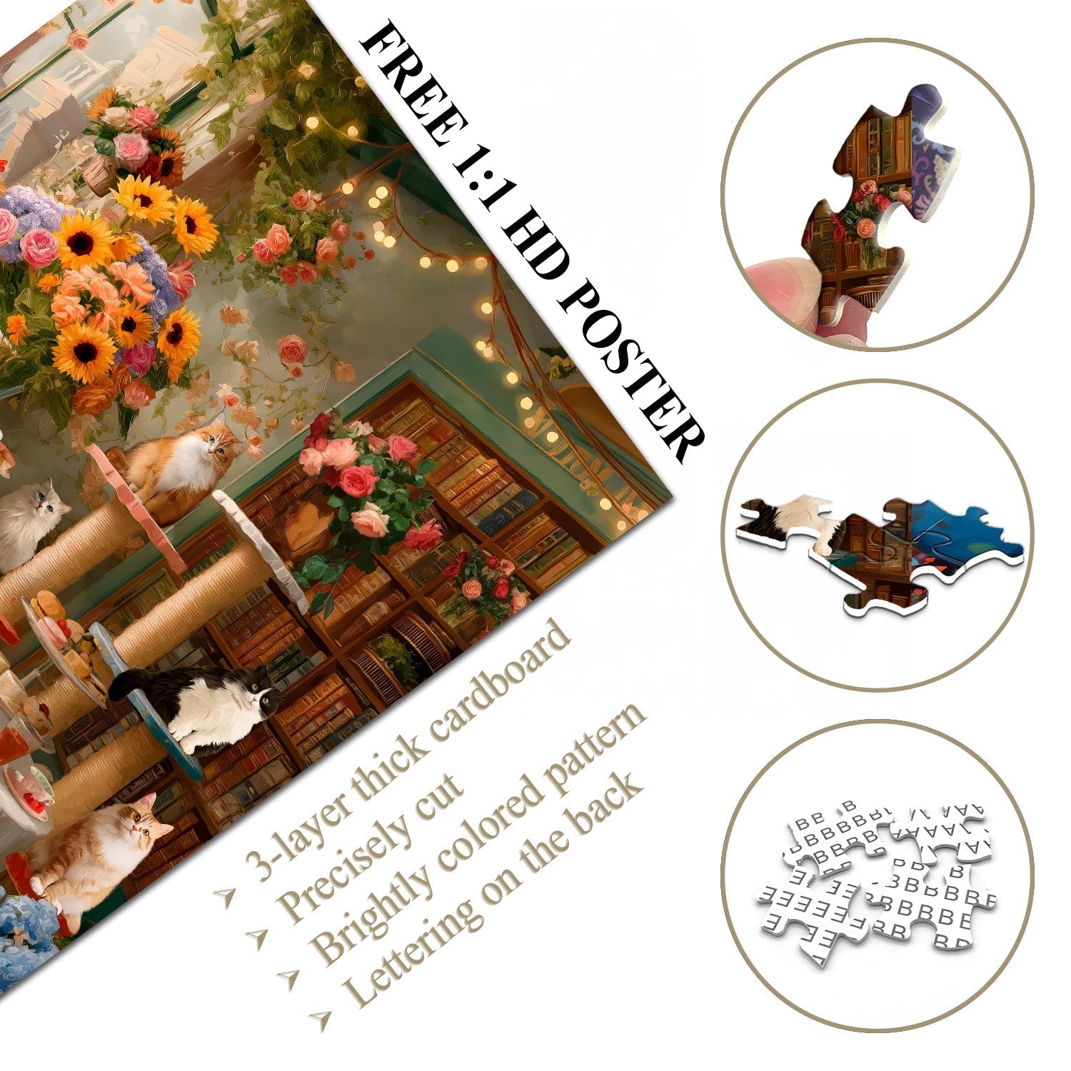 Cozy Cat Cafe Jigsaw Puzzle 1000 Pieces