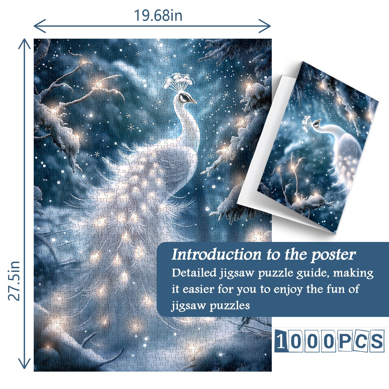 Snowlit Peacock Jigsaw Puzzle 1000 Pieces