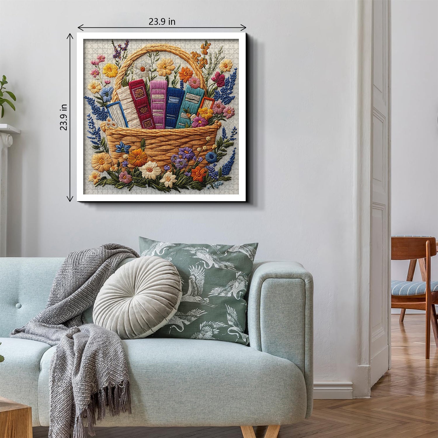 Libros florales Basket Rompecabezas Pizzles 1000 piezas