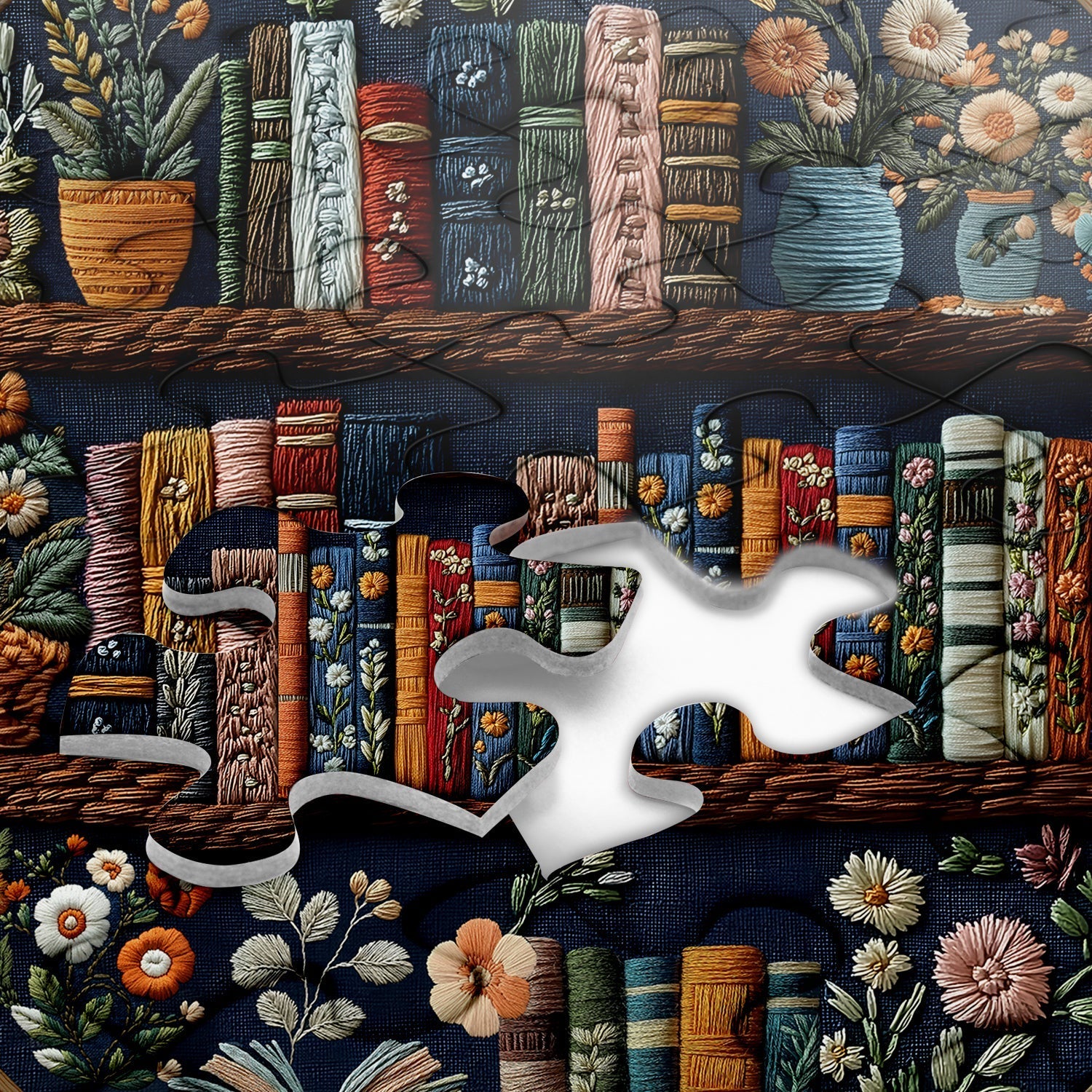 Floral Bookshelf Jigsaw Puzzles 1000 Pieces