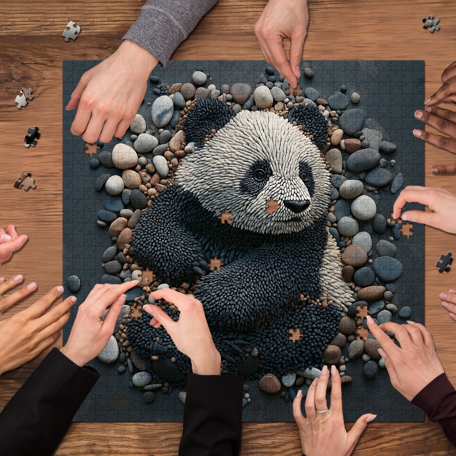 Rock Art Panda Jigsaw Puzzles 1000 piezas