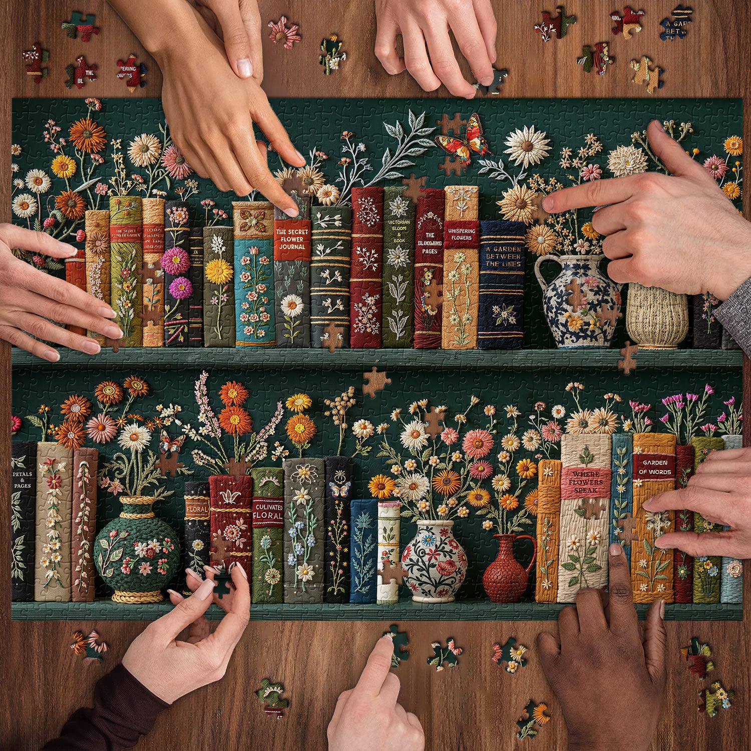 Rompecabezas de estantería de floración 1000 piezas