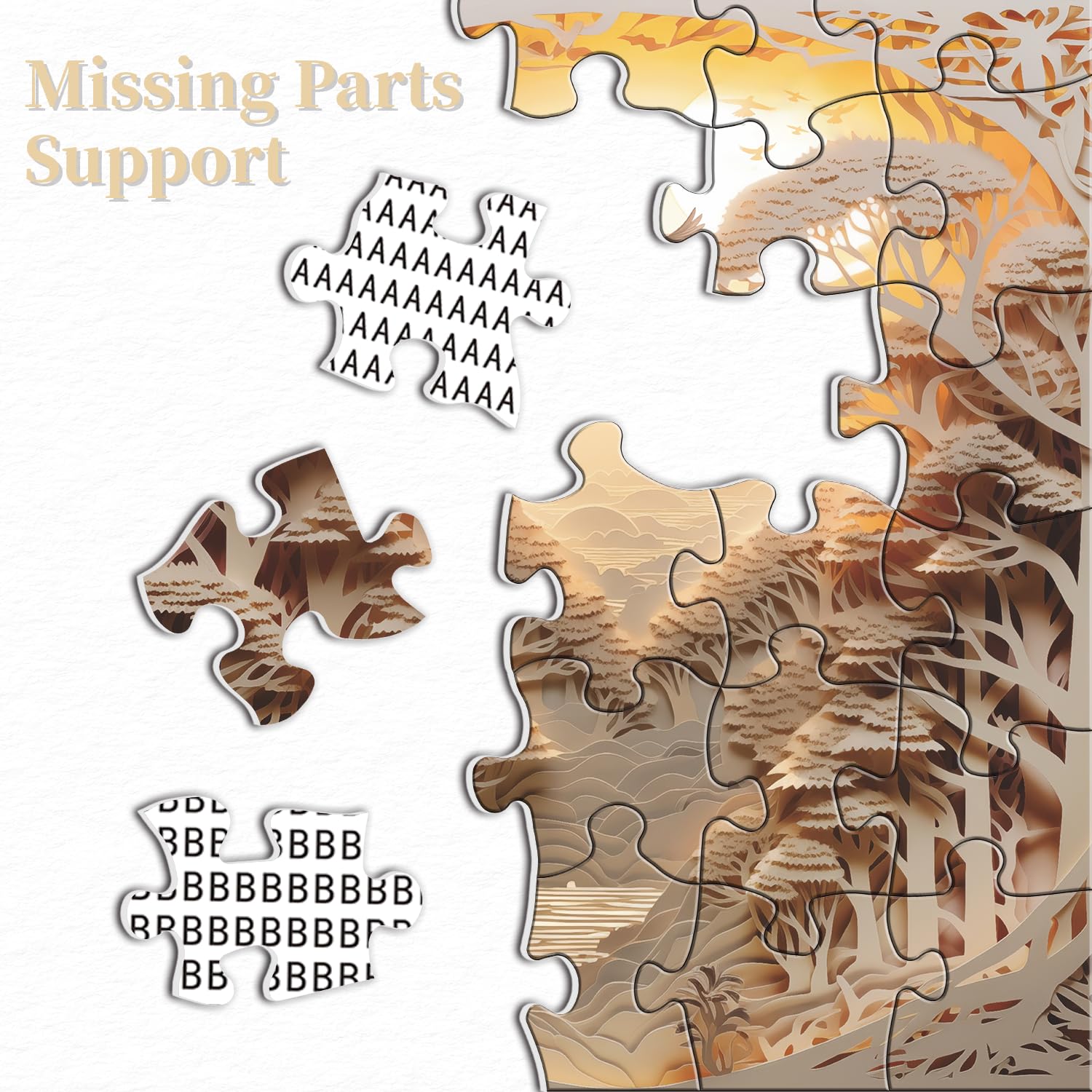 Rompecabezas del atardecer del bosque 3D 1000 piezas