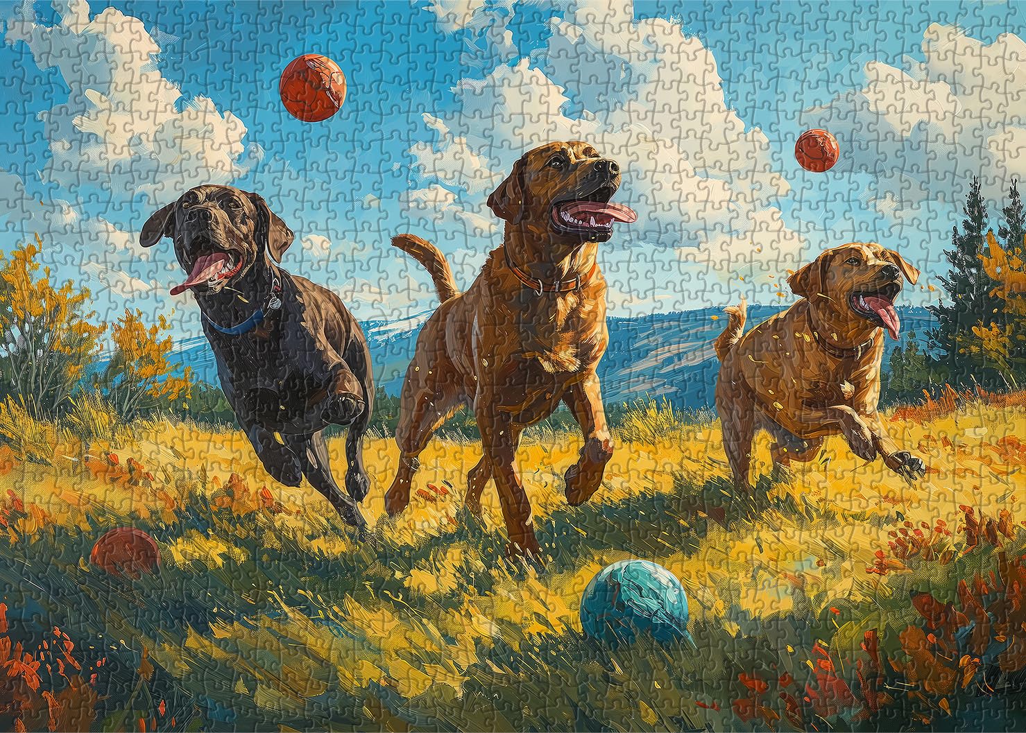 Persiguiendo divertidas piezas de rompecabezas 1000 piezas