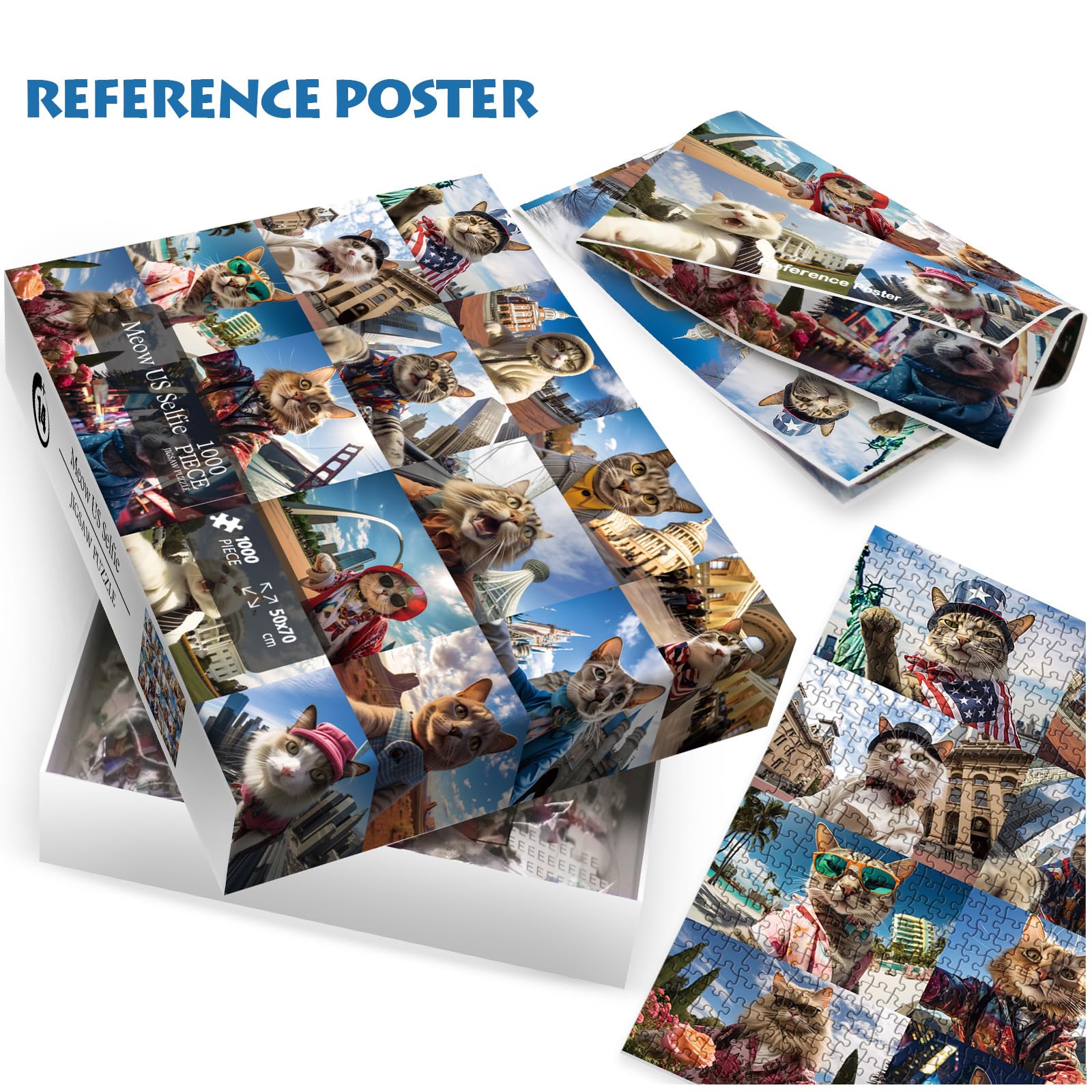 Miauen Sie uns Selfie -Puzzle 1000 Stücke