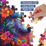Wolf and Flowers Jigsaw Puzzle 1000 Pieces