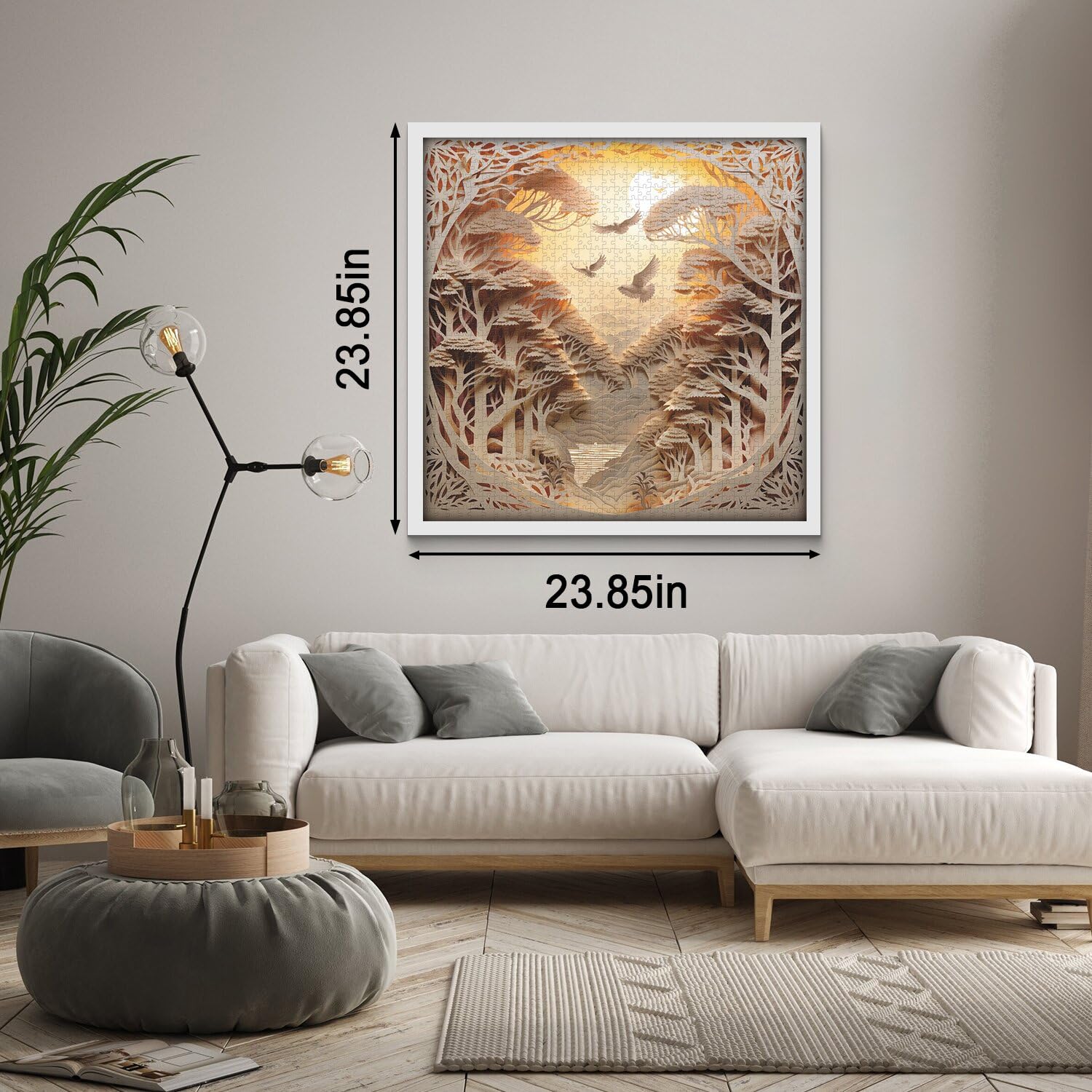 Rompecabezas del atardecer del bosque 3D 1000 piezas